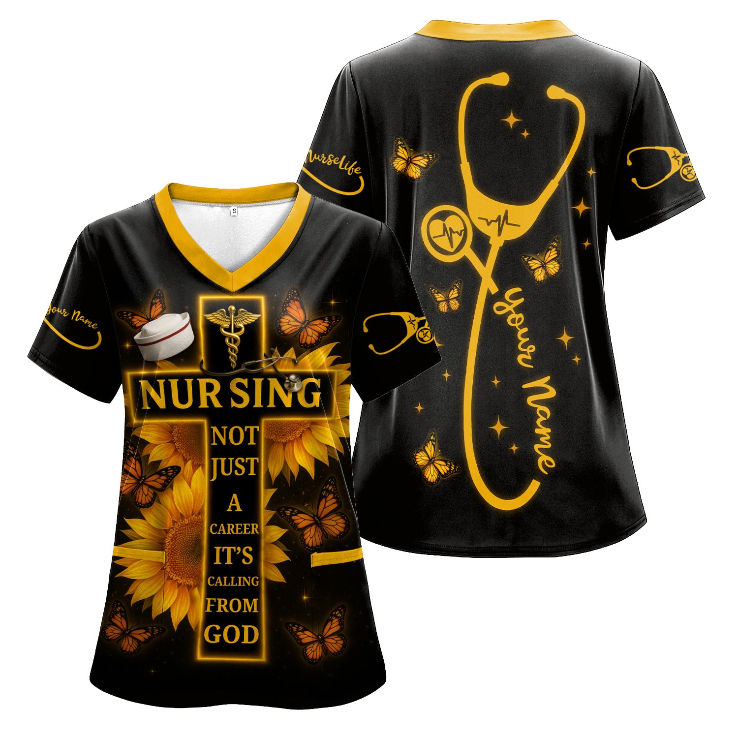 Christian Nurse Religious Shirt - Nursing Is a Calling from God - Custom Gift for RN CNA LPN Healthcare Workers