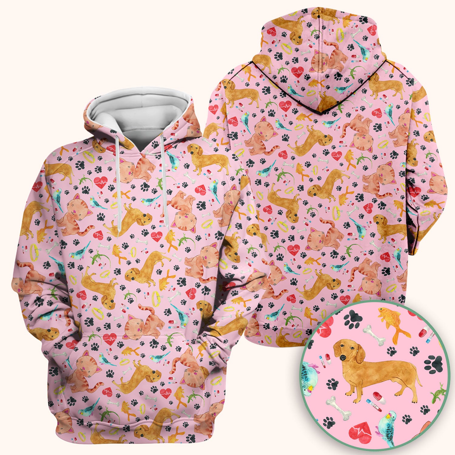 Cat Dog Veterinary Scrub Top - Cute Animal Paw Print Medical Shirt - Adorable Nurse Scrubs for Women RN CNA Vet Tech