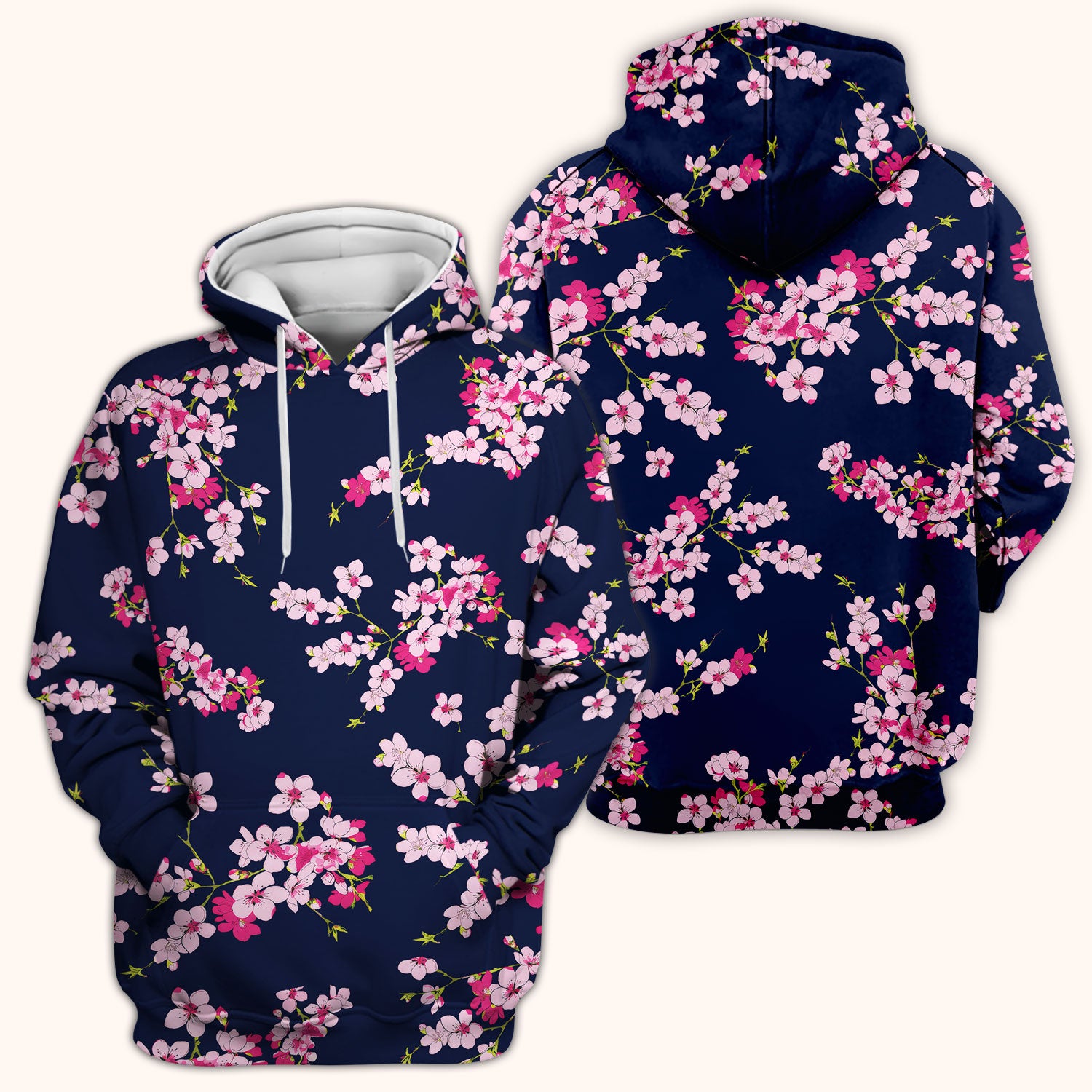 Elegant Cherry Blossom Floral Pattern Srubs, Comfortable Scrubs for Nurses