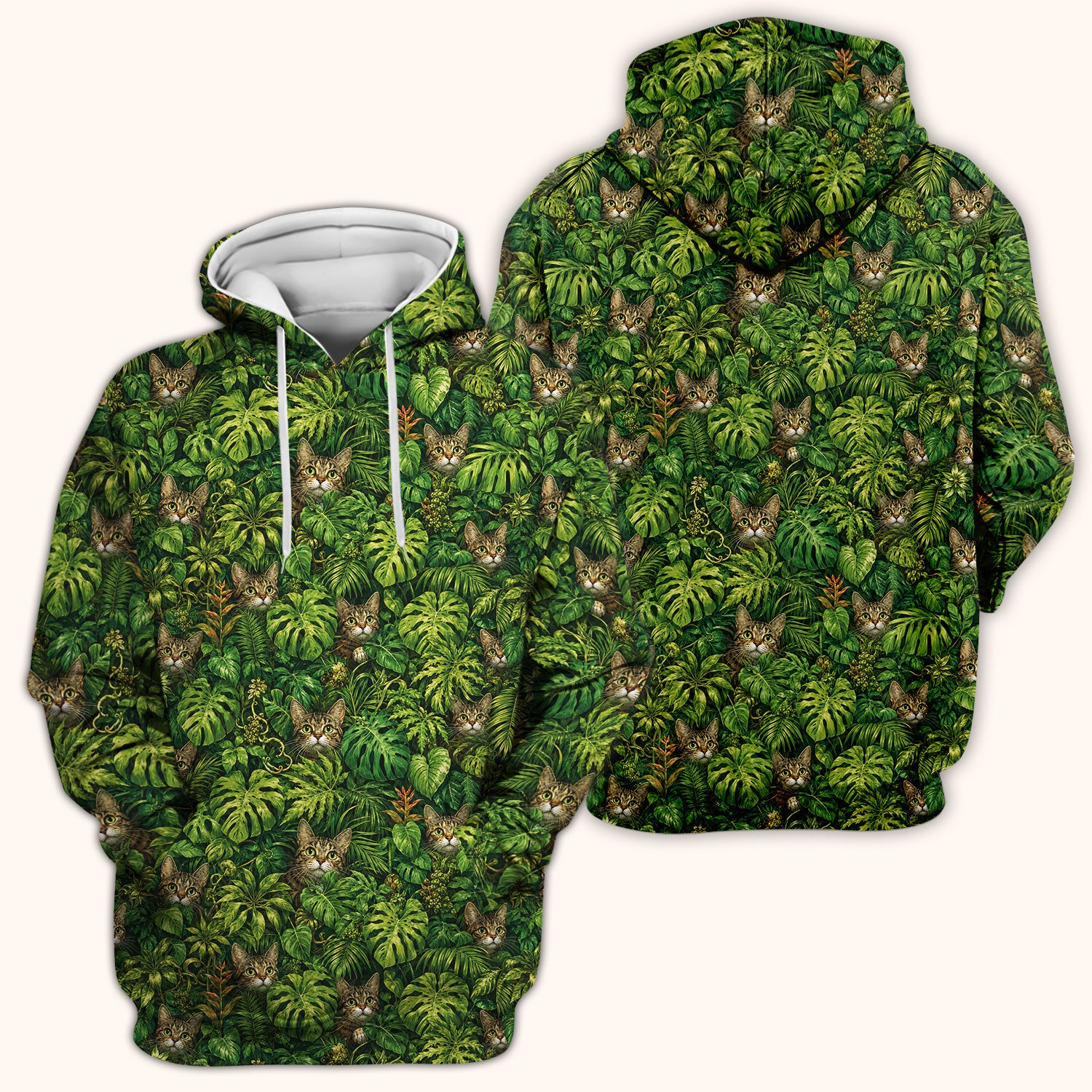 Hidden Jungle Cat Veterinary Nurse Pattern Scrub Top, Comfortable Scrubs for Nurses
