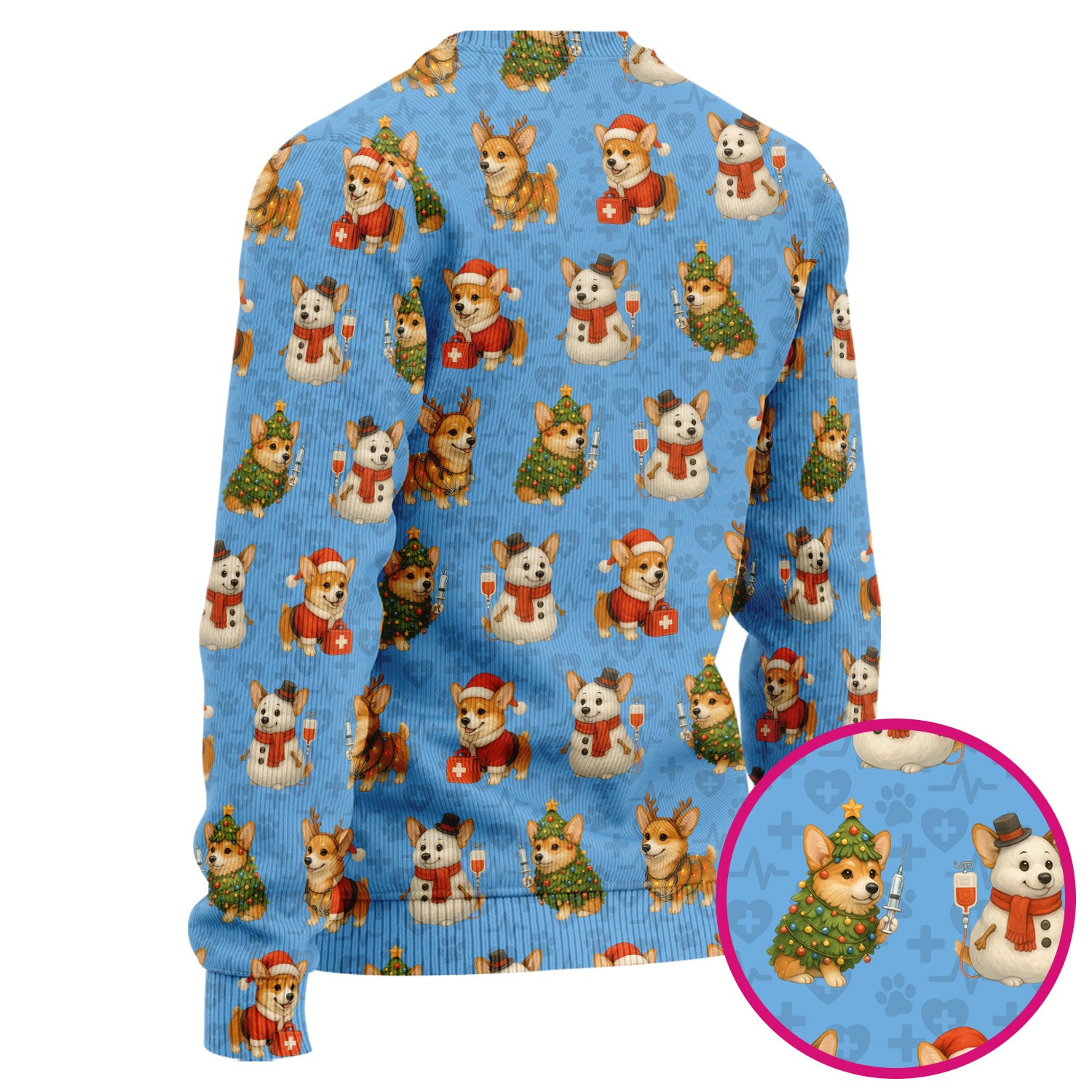 Corgi Christmas Scrubs Set - Adorable Festive Scrub Top & Pants - Fun Holiday Corgi Scrubs Perfect for Nurse Gift Season