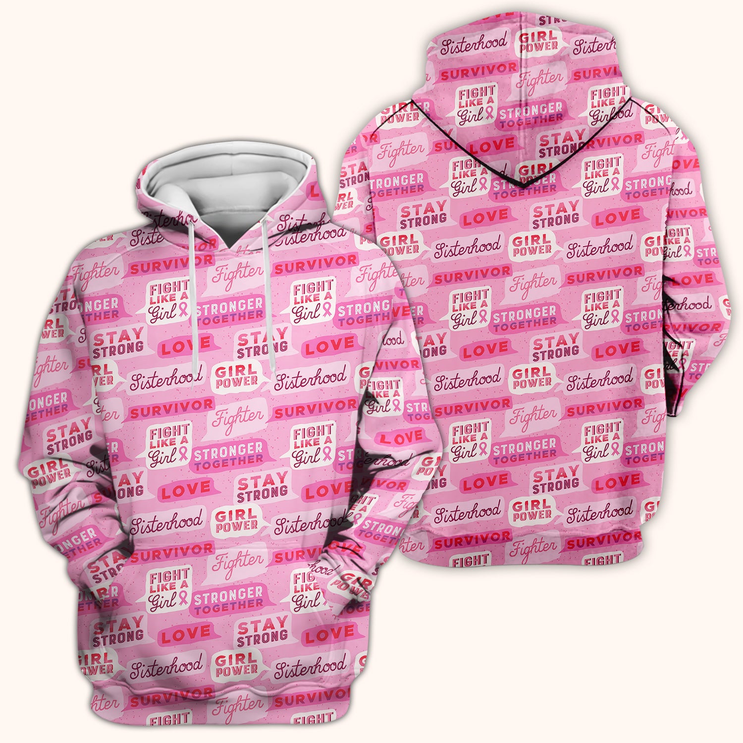 Pink Ribbon Quotes Scrub Top, Comfortable Scrubs for Nurses