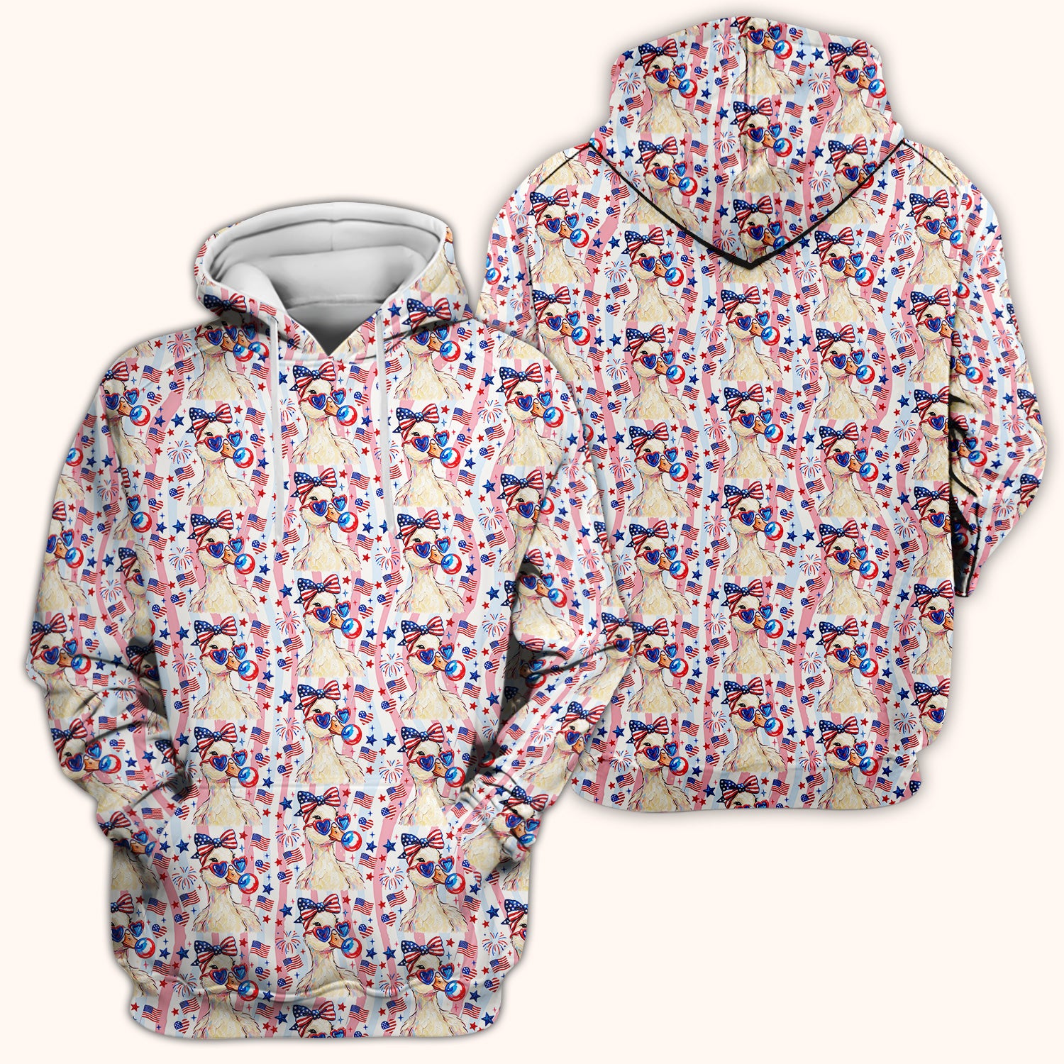 Cute Patriotic Goose Nurse Pattern Scrub Top, Comfortable Scrubs for Nurses