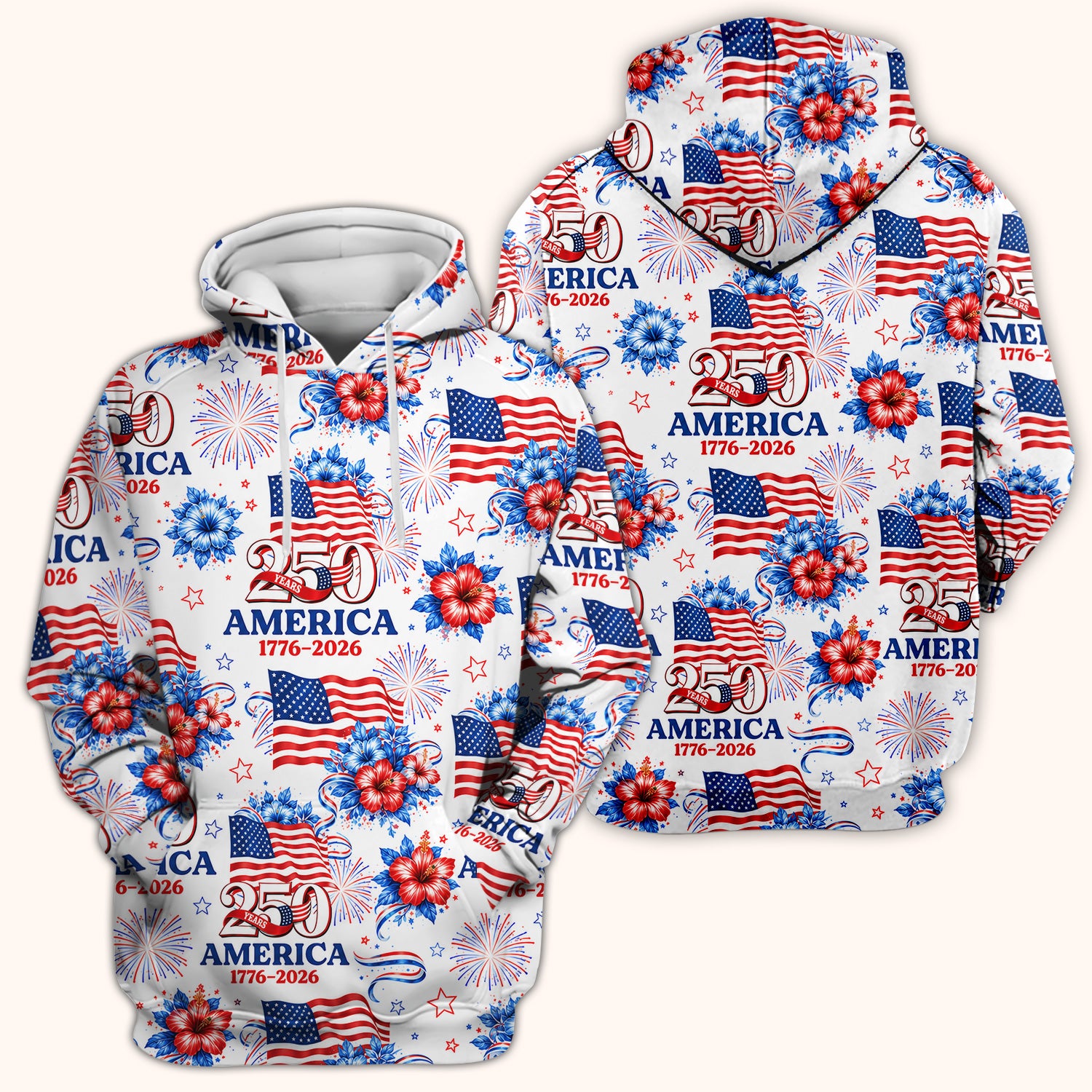 America 250 with Flag Firework Pattern Scrub Top, Comfortable Scrubs for Nurses