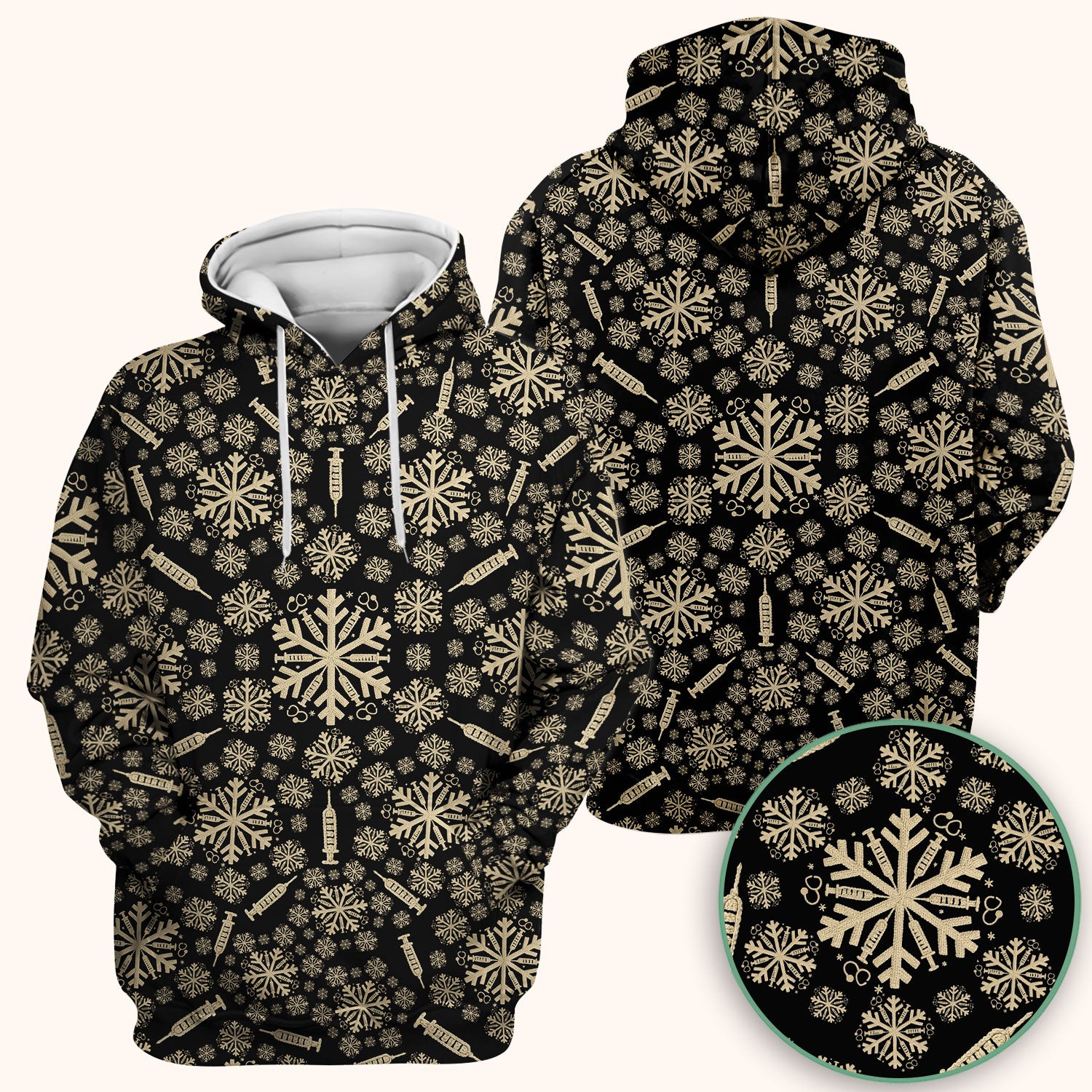 Snowflake Syringe Scrubs for Women - Festive Medical Top - Funny Christmas Scrub Shirt for Nurse - Holiday Gift