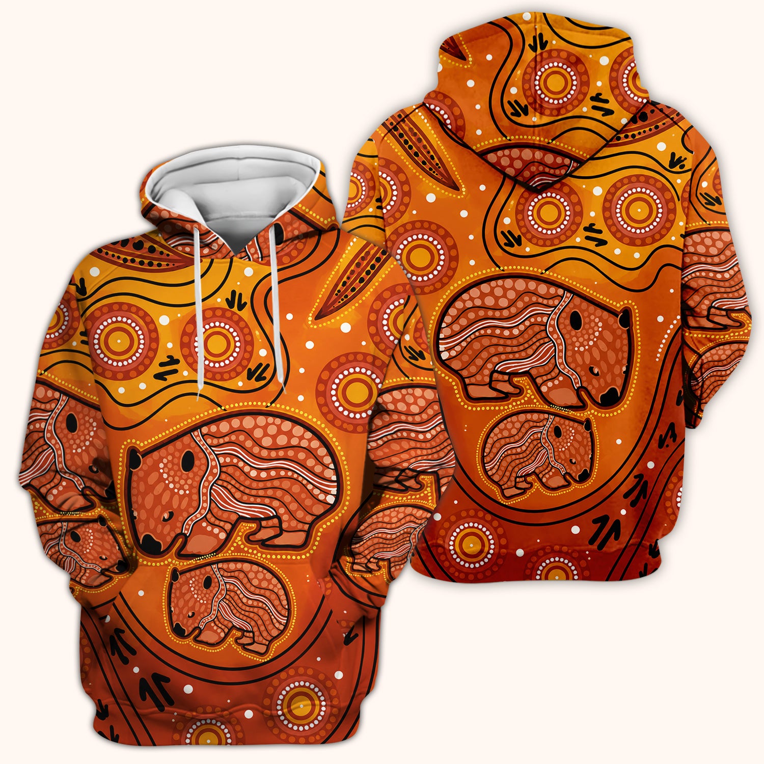 Australian Aboriginal Wombat Family Art Pattern Scrub Top, Comfortable Scrubs for Nurses