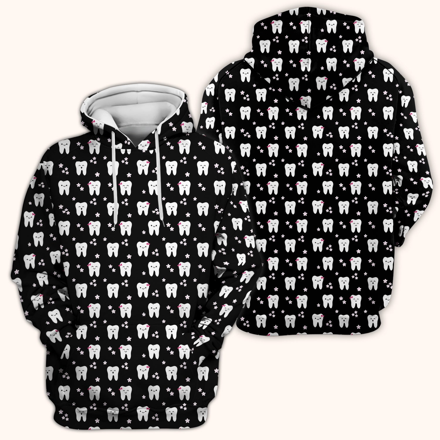 Cute Smiling Tooth And Flowers Scrub Top, Comfortable Scrubs for Nurses