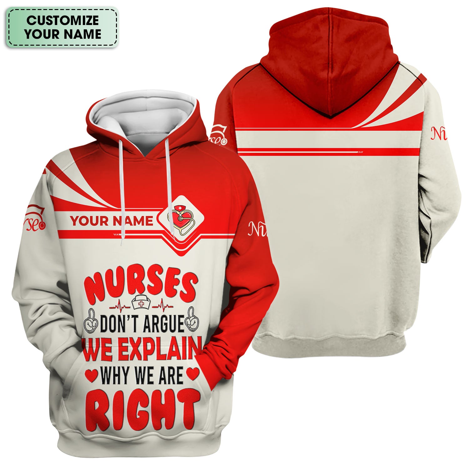 Custom Name Funny Nurse Scrub Top, Personalized “We Explain Why We Are Right” Nurse Shirt, Breathable Nursing Uniform