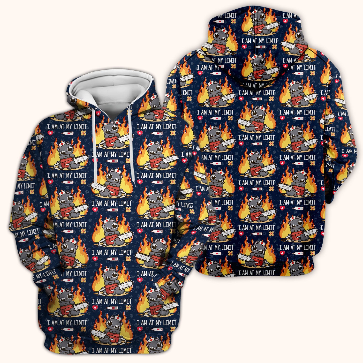 Funny Nurse Cat I Am At My Limit Scrub Top, Comfortable Scrubs for Nurses