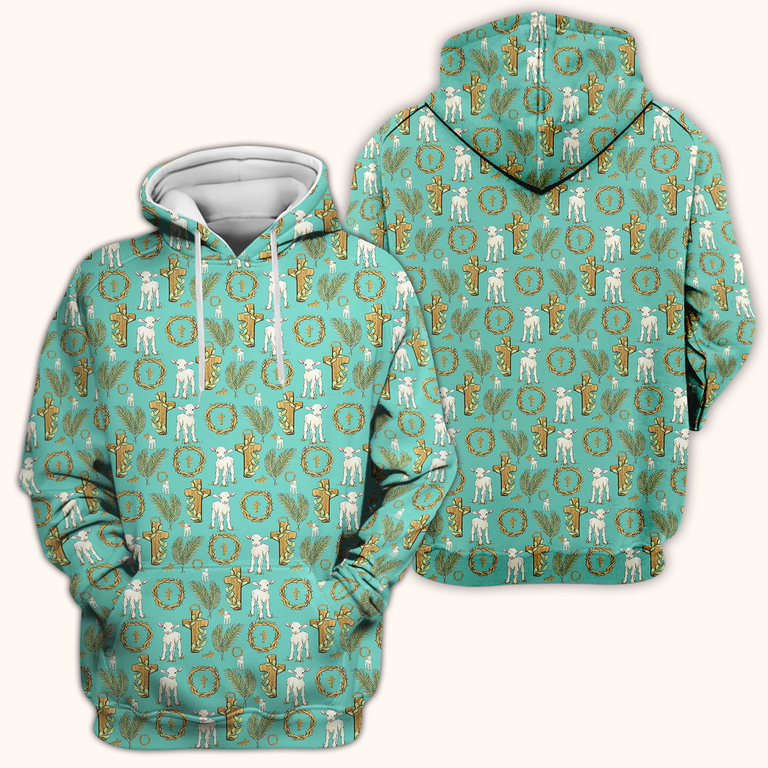Faith Lamb Cross Pattern Scrub Top, Comfortable Scrubs for Nurses