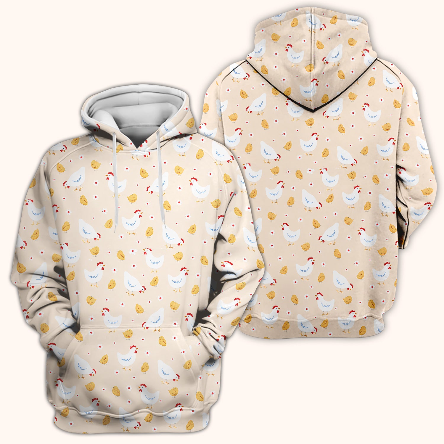 Chicken And Cute Chicks Pattern Scrubs Top, Comfortable Scrubs for Nurses