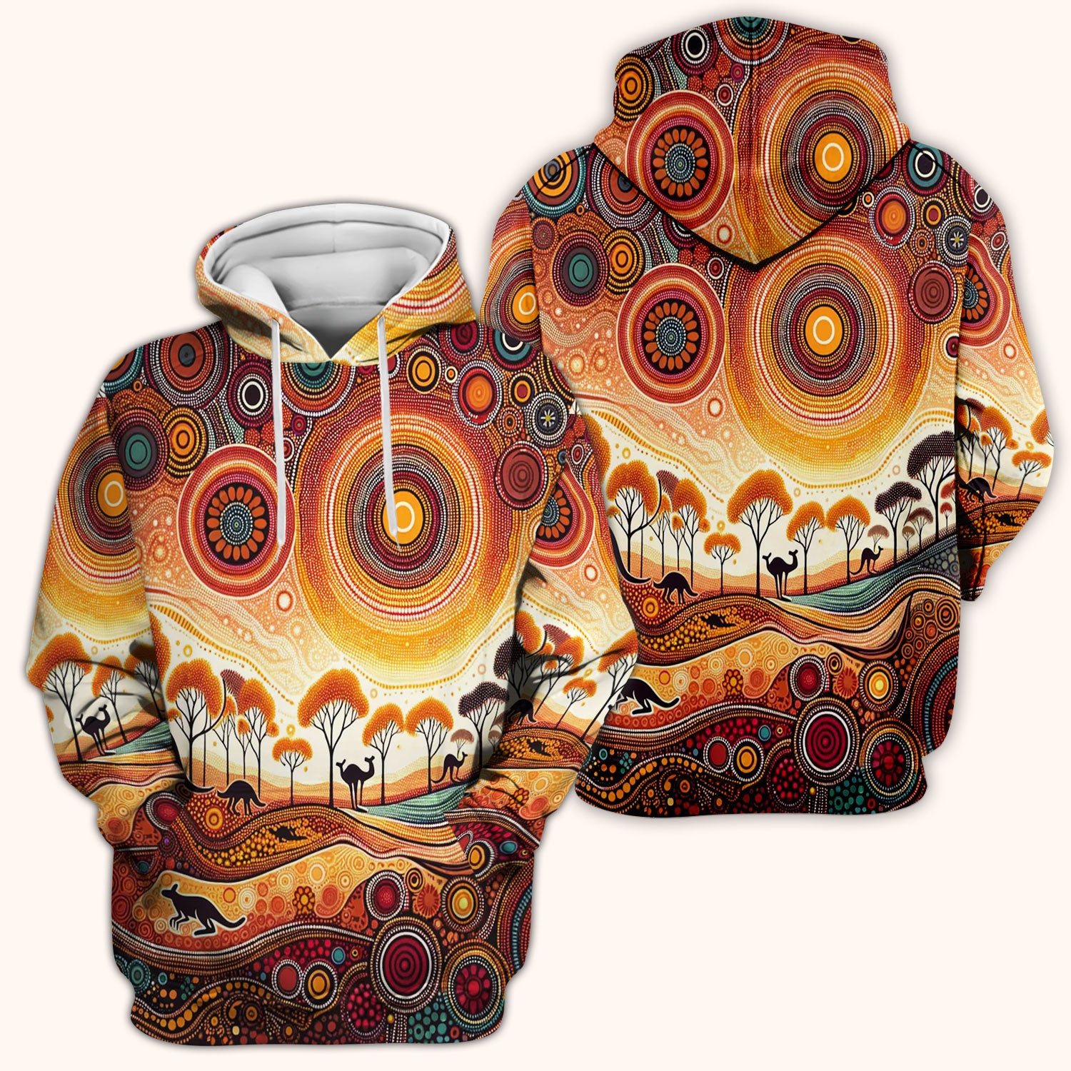 Aboriginal Kangaroo Art Nurse Scrub Top, Comfortable Scrubs for Nurses