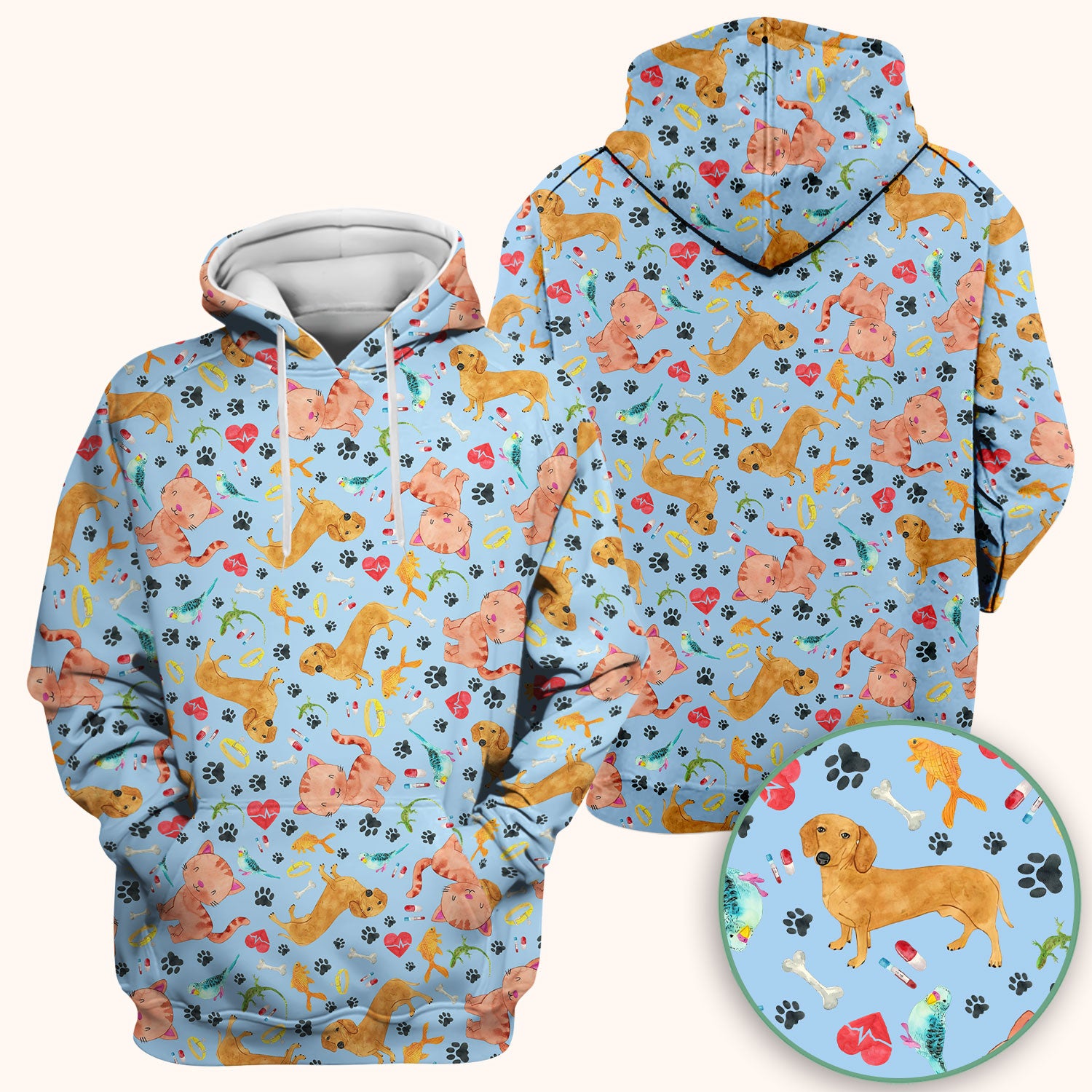 Cat Dog Veterinary Scrub Top - Cute Animal Paw Print Medical Shirt - Adorable Nurse Scrubs for Women RN CNA Vet Tech