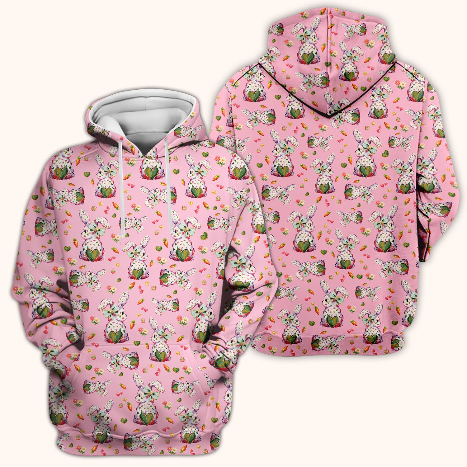 Cute Pastel Bunny Easter Pattern Scrub Top, Comfortable Scrubs for Nurses