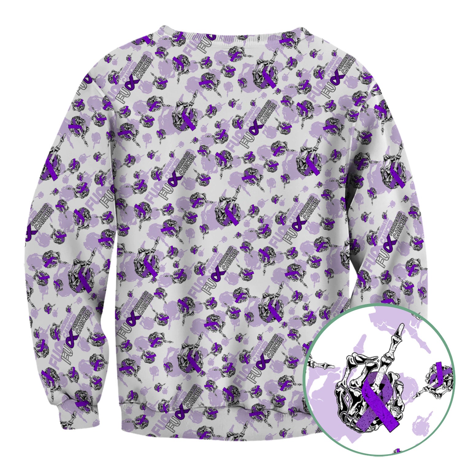 Fuck Pancreatic Cancer Scrub Top - Purple Ribbon Awareness Nurse Shirt - Bold Medical Uniform Gift for Cancer Support Fighters