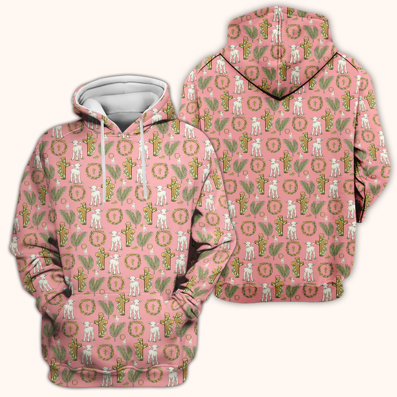 Faith Lamb Cross Pattern Scrub Top, Comfortable Scrubs for Nurses