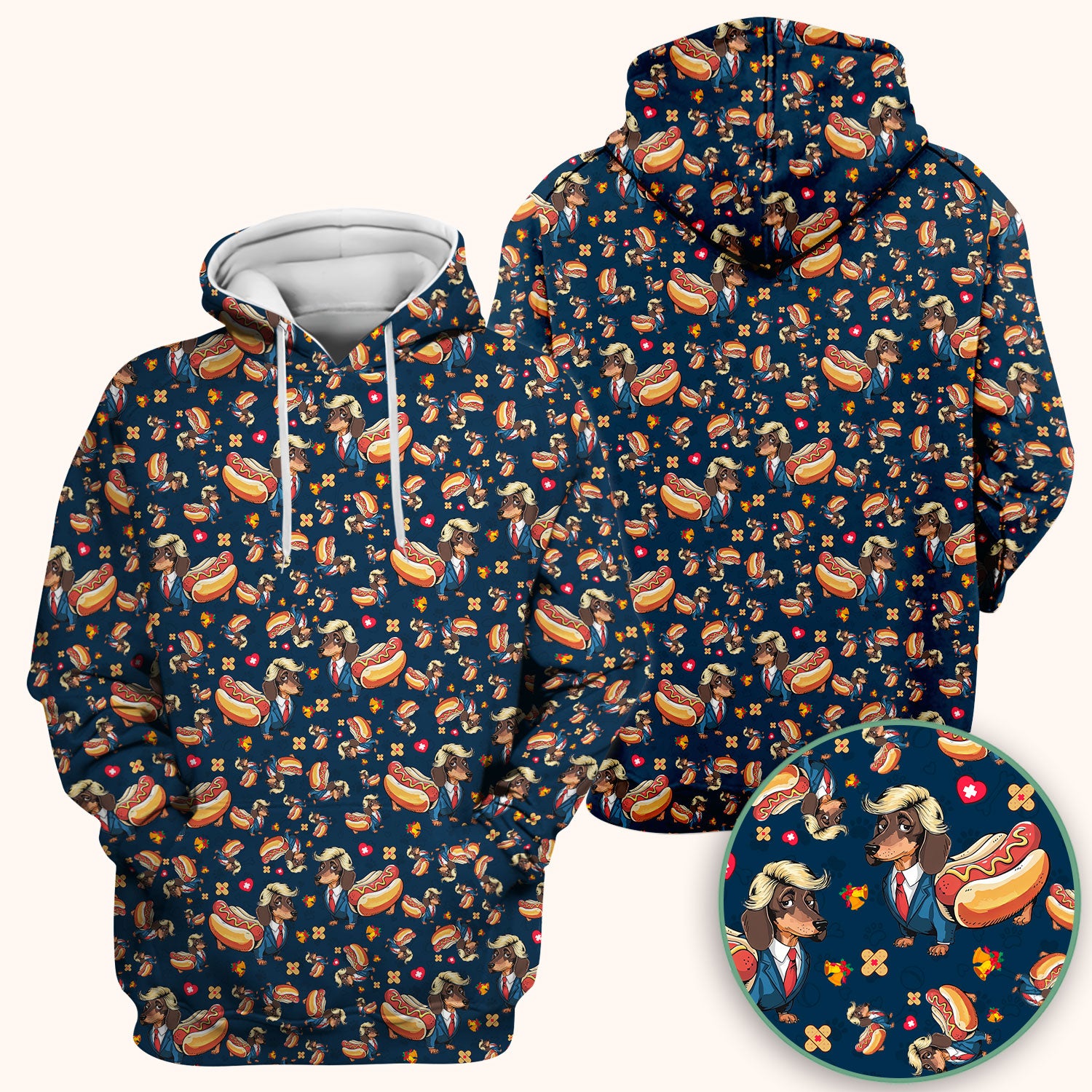 They're Eating The Dogs - Funny Dachshund Hot Dog Scrub Top - Hilarious Medical Uniform