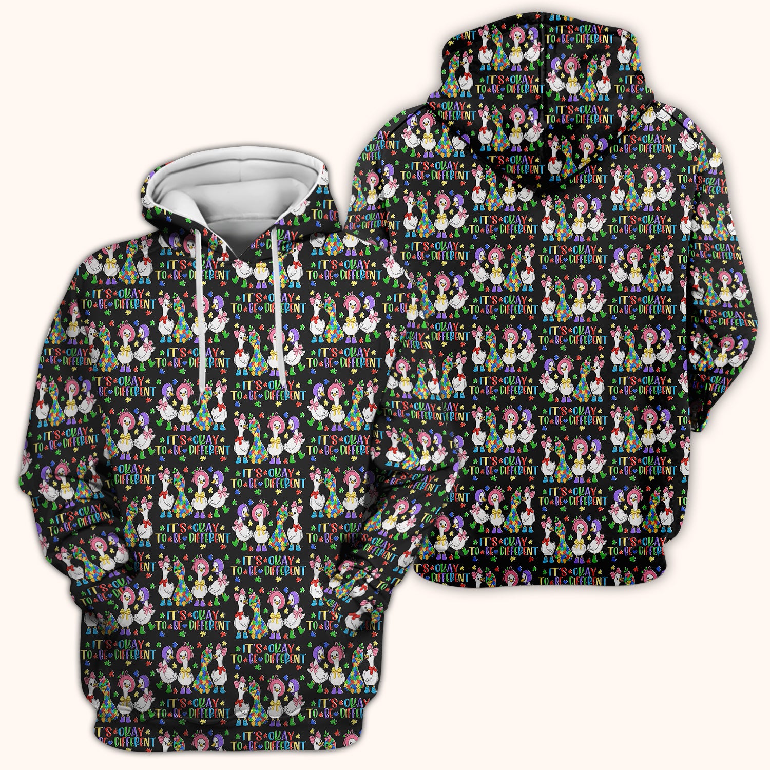 It’s Okay To Be Different Duck Pattern Scrub Top, Comfortable Scrubs For Nurses