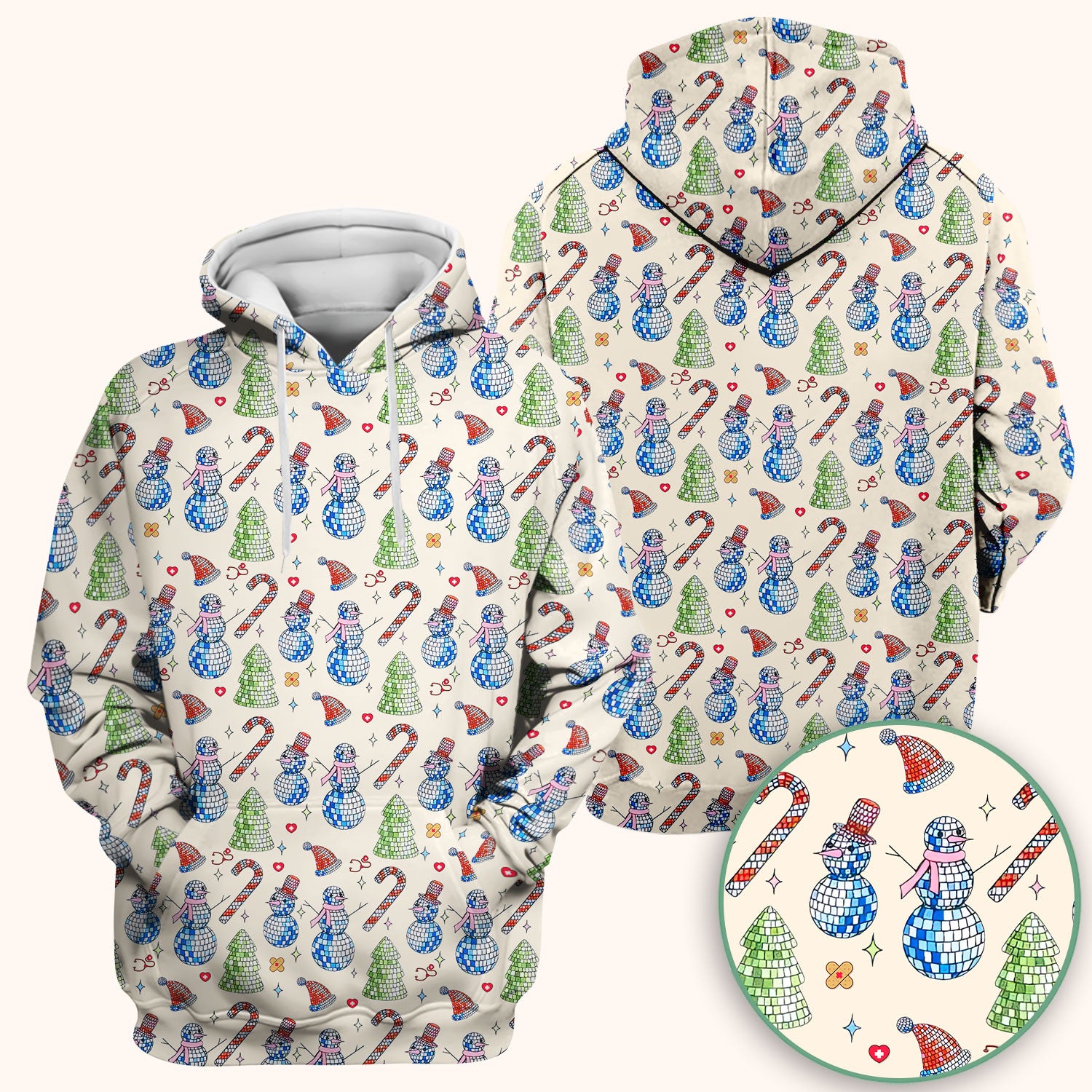 Funny Snowman Scrub Top for Women - Breathable Fabrics Med Uniform - Comfortable Scrubs for Nurses - Christmas Gift for LPN CNA RN