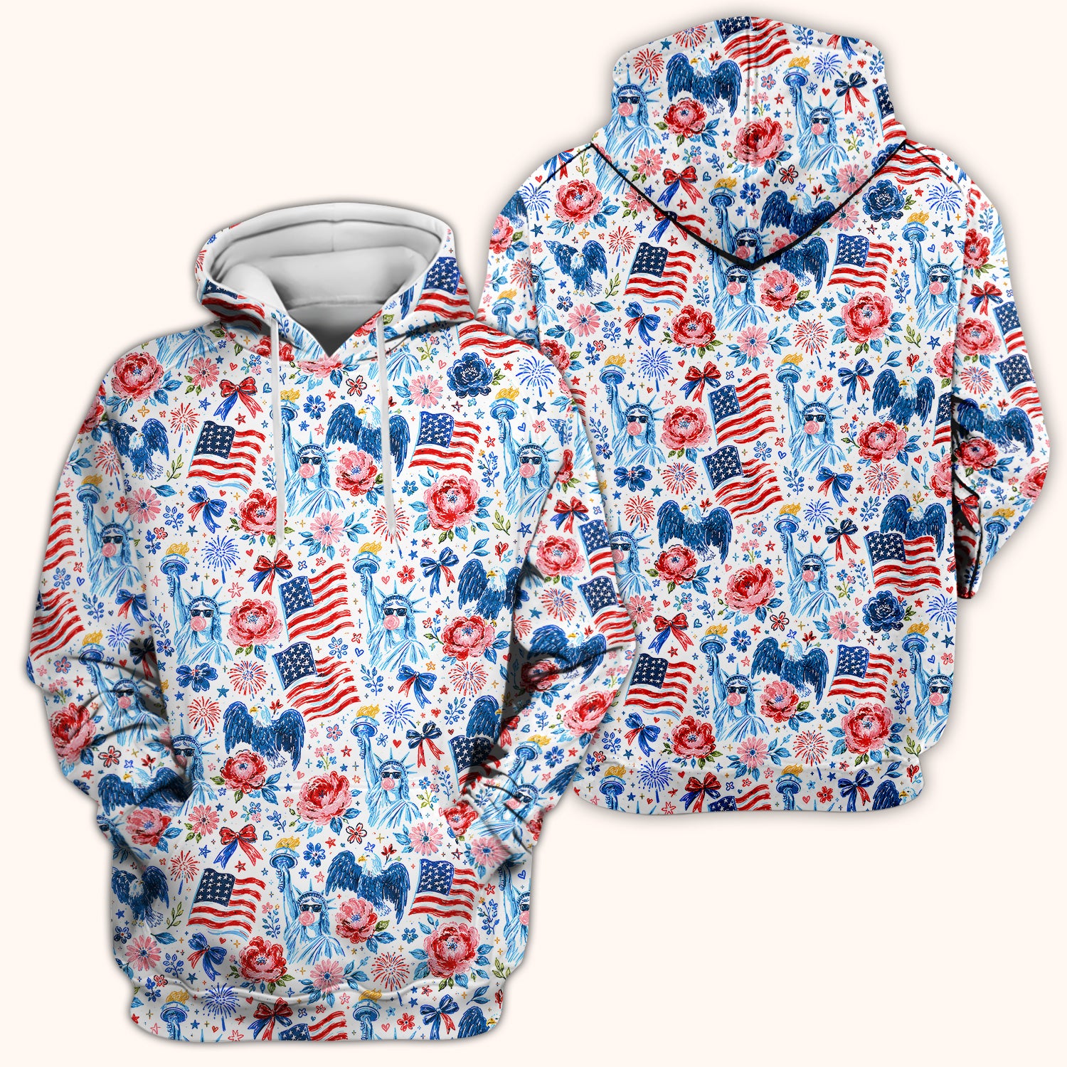 Patriotic Liberty Nurse Pattern Scrub Top, Comfortable Scrubs for Nurses