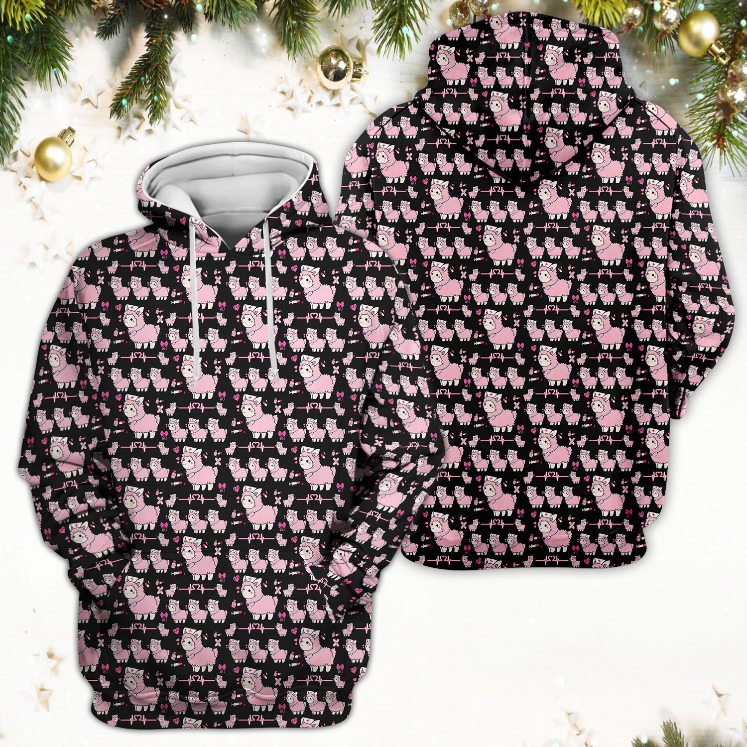 Llama Ain't Got Time For Your Drama Scrub Top, Funny Pattern Scrub Shirt, Breathable Fabrics Nursing Uniform