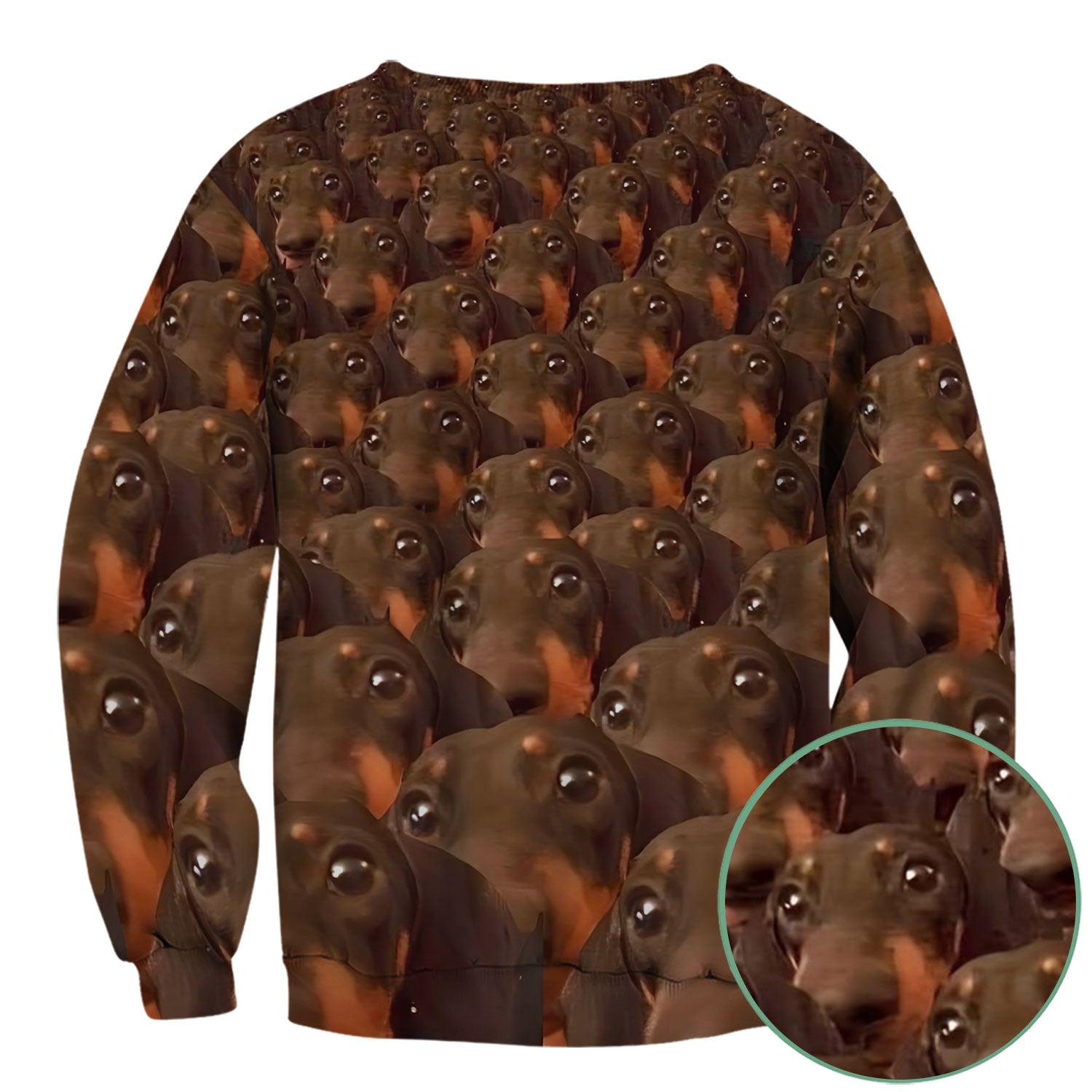 Funny Dachshund Scrub Shirt - Dog Face Print Scrub Top for Women Men - Cute Animal Scrubs Gift for Nurse, CNA, RN, Doctor