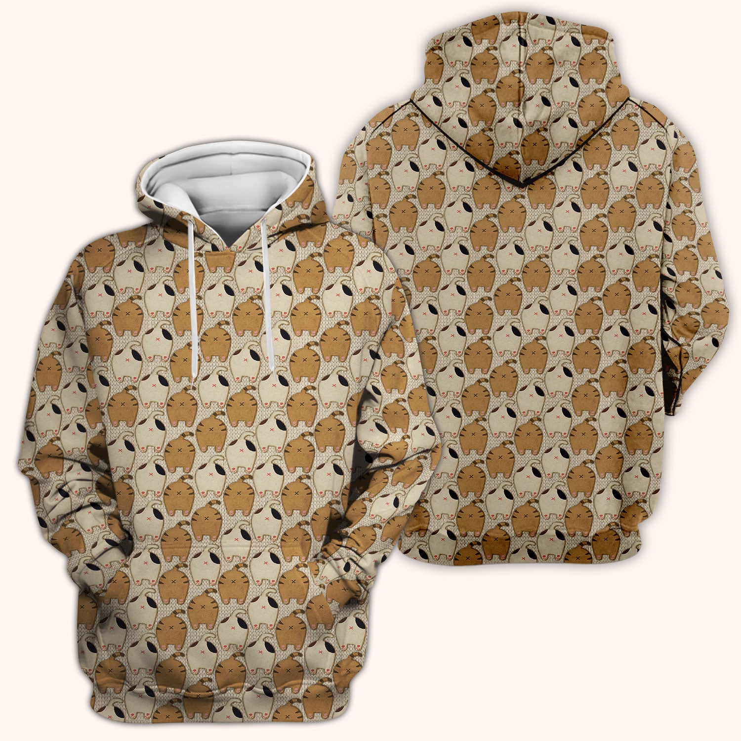Cute Cat Nurse Scrub Top, Cozy Minimal Animal Pattern Medical Shirt, Breathable Fabrics Nursing Uniform