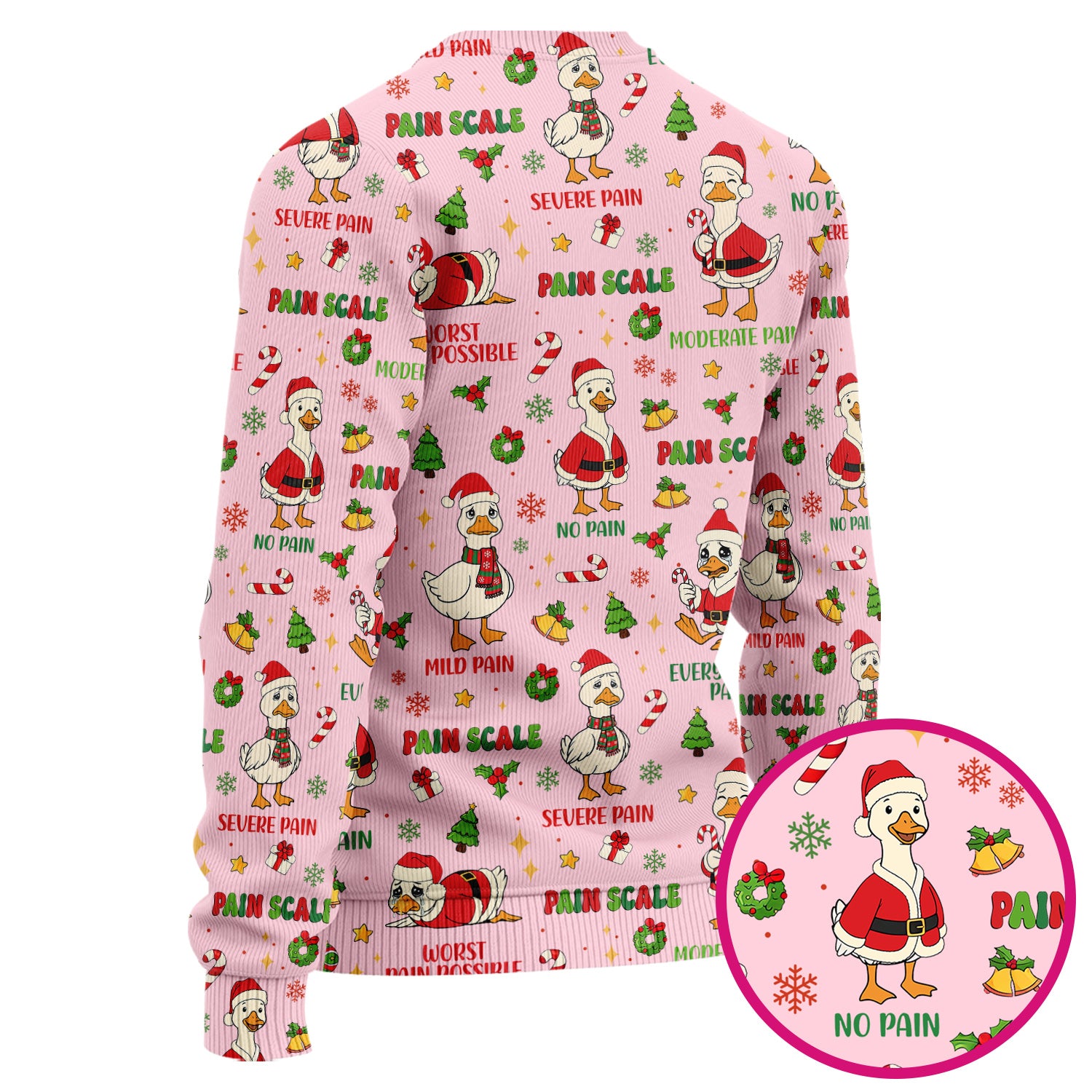 Christmas Nurse Scrub Set - Funny Goose Pain Scale Pants and V Neck Top - Cute Holiday Medical Uniform for RN LPN CNA