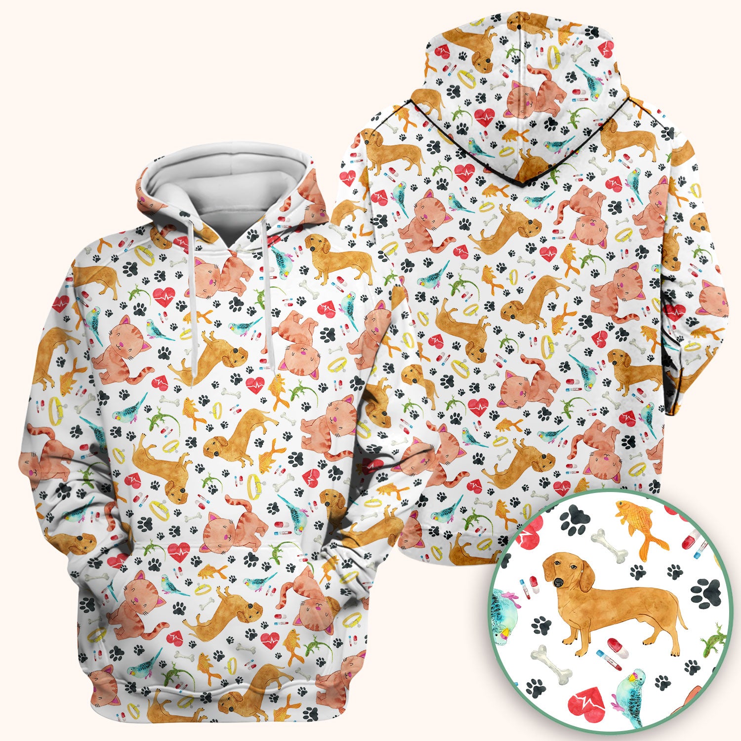 Cute Cat Dog Scrub Top - Animal Lover Medical Uniform - Funny Veterinary Nurse Shirt for Women RN CNA LPN