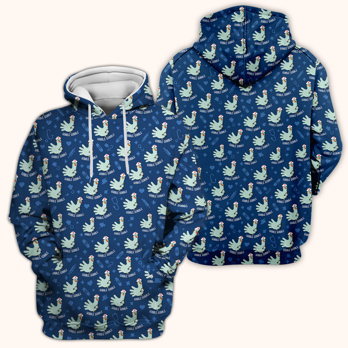 Funny Gobble Gobble Nurse Turkey Scrub Top, Comfortable Scrubs for Nurses