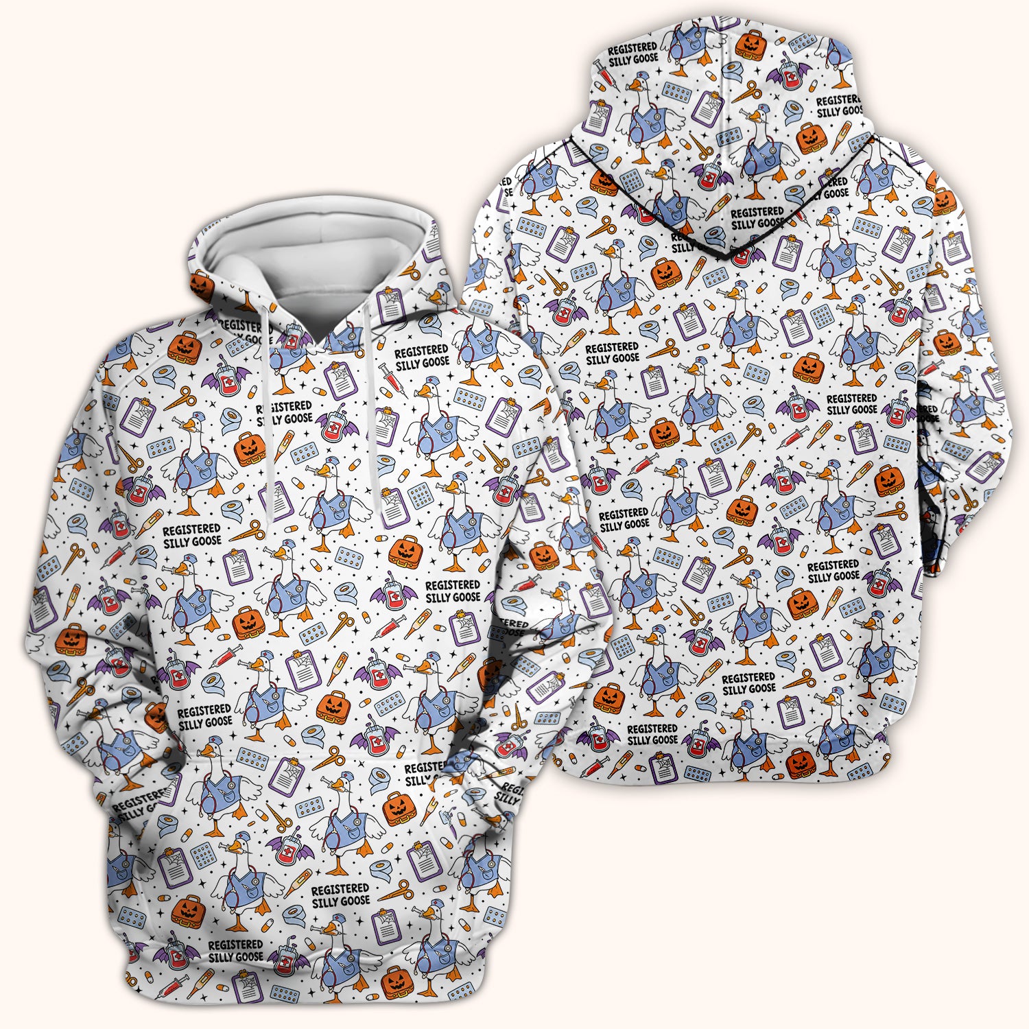 Funny Halloween Registered Silly Goose Scrub Top, Comfortable Scrubs for Nurses