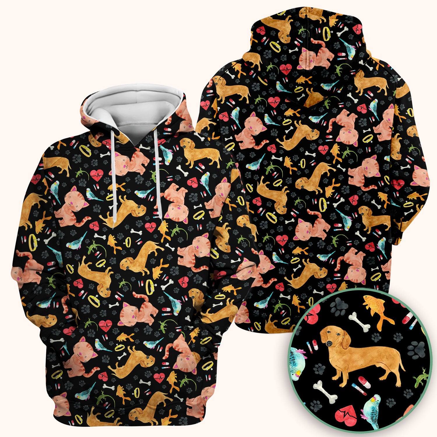 Cute Cat Dog Scrub Top - Animal Lover Medical Uniform - Funny Veterinary Nurse Shirt for Women RN CNA LPN