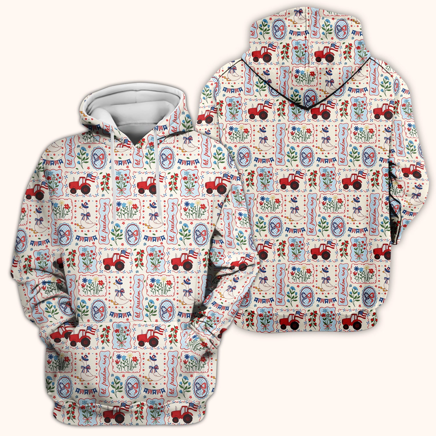 Patriotic Farm Goose Nurse Scrub Top for RN, CNA, Healthcare Workers, Americana Uniform Scrub Top, Comfortable Scrubs for Nurses