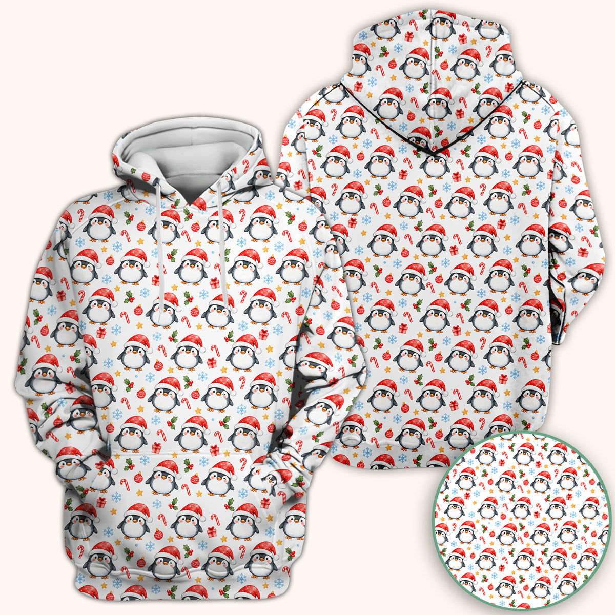 Christmas Penguins In Santa Hats Scrub Top, Comfortable Scrubs for Nurses