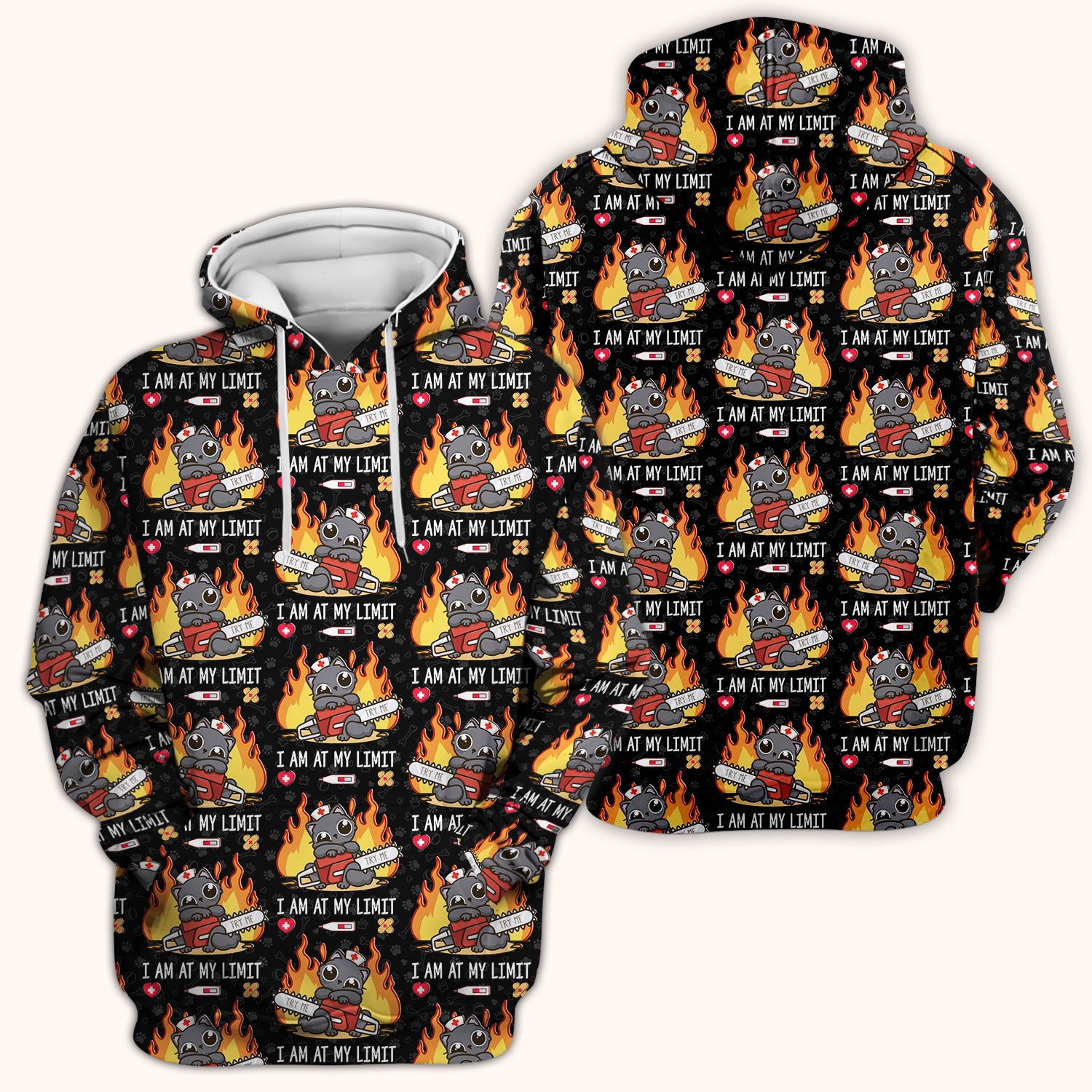 Funny Nurse Cat I Am At My Limit Scrub Top, Comfortable Scrubs for Nurses