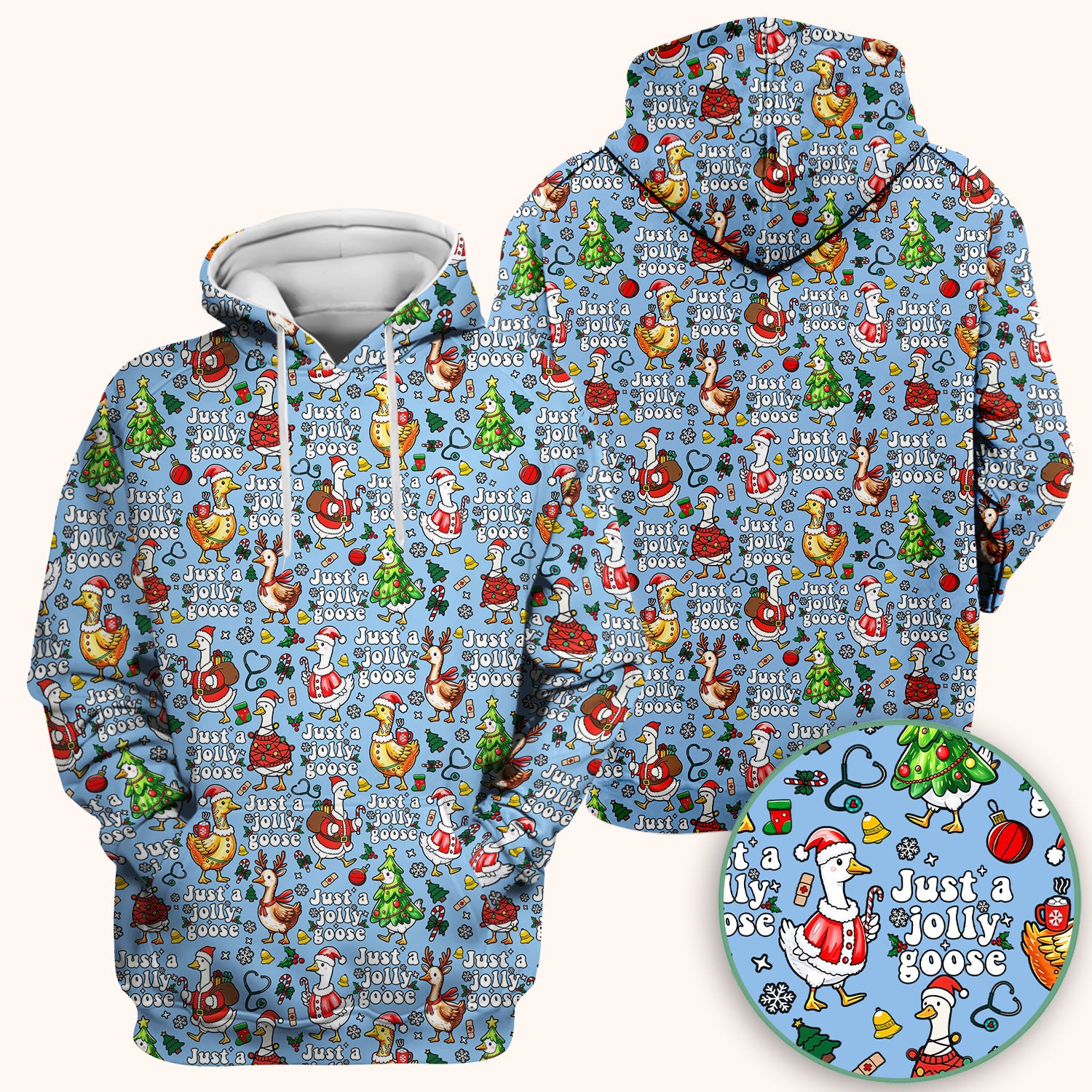 Christmas Goose Scrub Top for Nurse - Funny Jolly Holiday Medical Shirt for Women