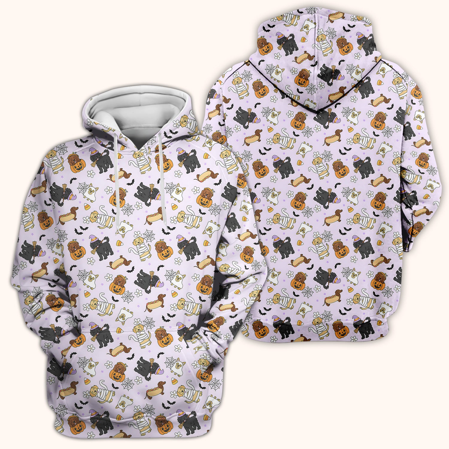 Cute Halloween Costumed Pets Scrub Top, Comfortable Scrubs for Nurses