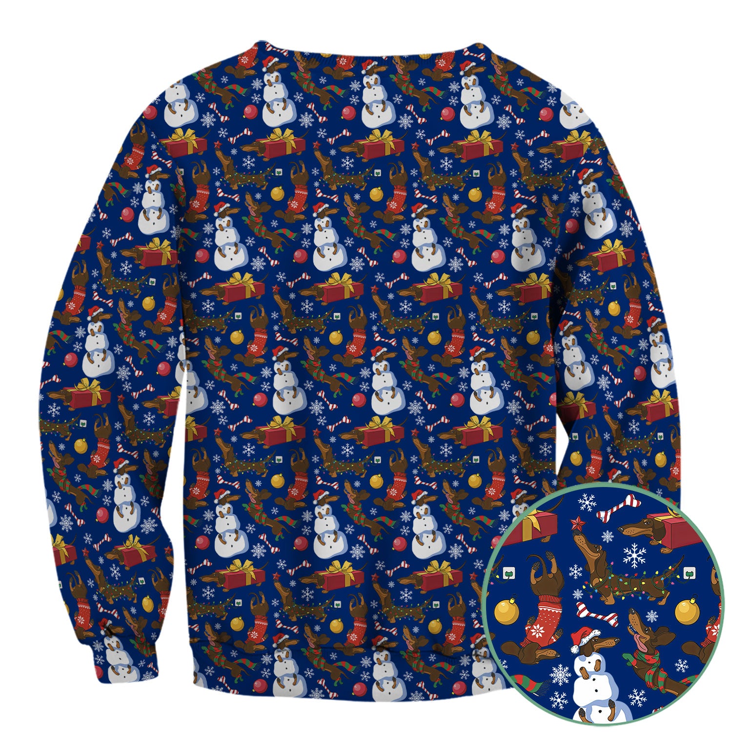 Custom Nurse Scrubs for Women - Christmas Dachshund Dog & Snowman Print - Multi Color Nursing Shirt Holiday Gift for Nurses