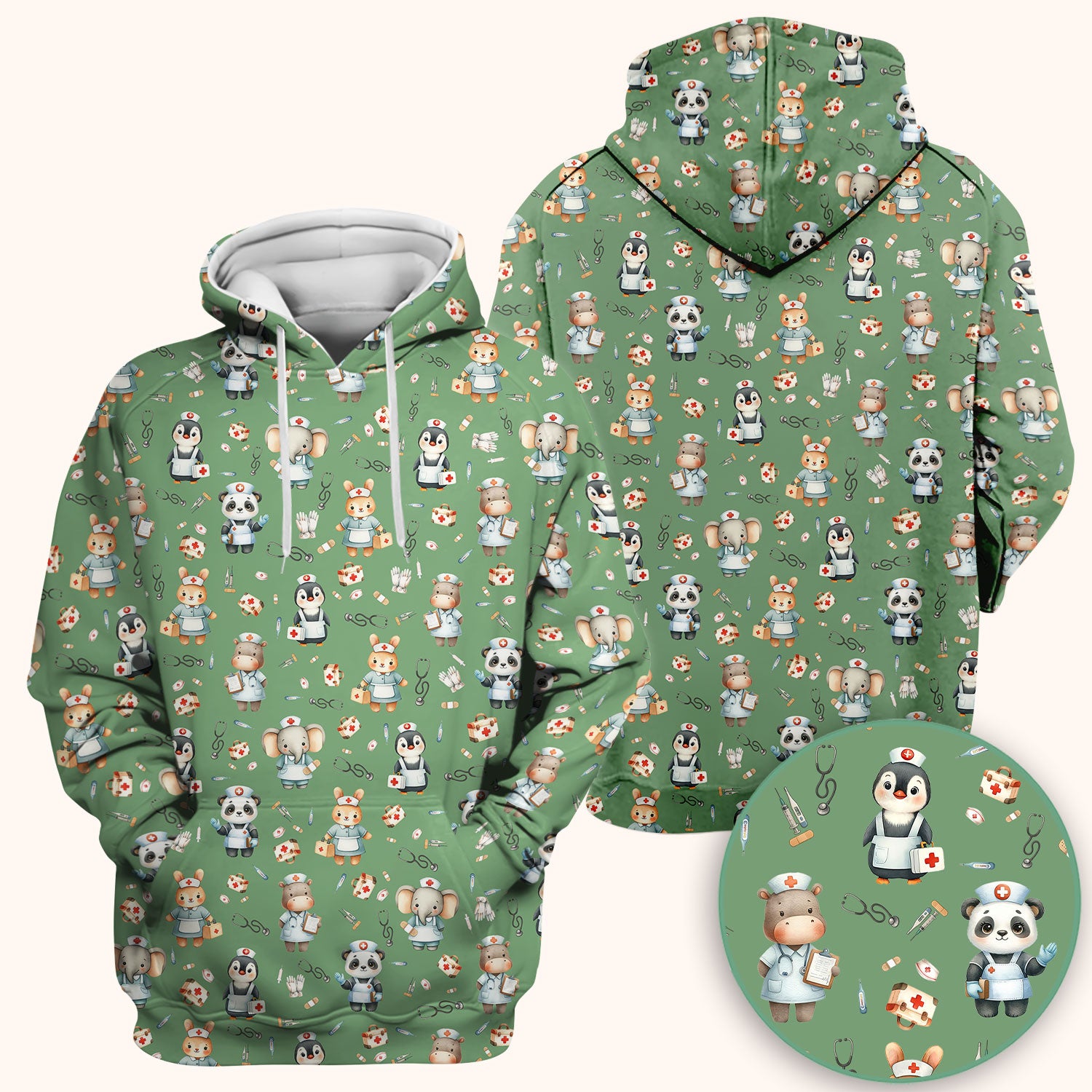 Cute Animal Scrub Top for Women - Funny Panda Rabbit Penguin Shirt - Breathable Med Uniform - Comfortable Scrubs for Nurses