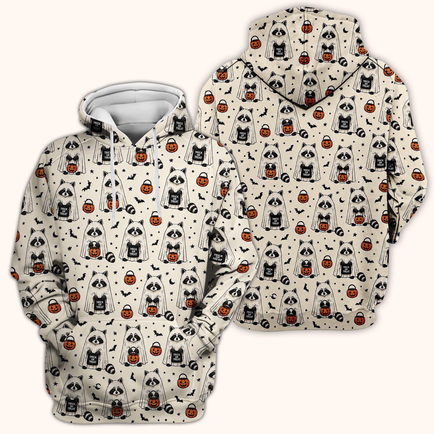 Cute Halloween Ghost Raccoon Scrub Top, Comfortable Scrubs for Nurses