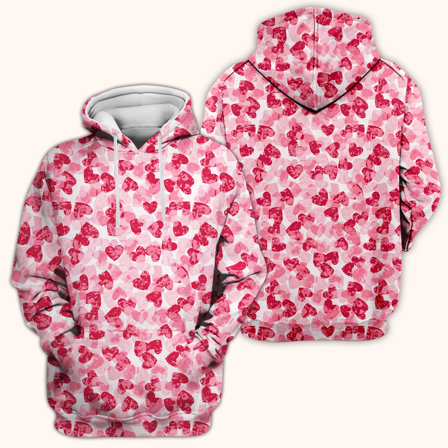 Valentine Heart Pattern Medical Scrub Top, Comfortable Scrubs for Nurses