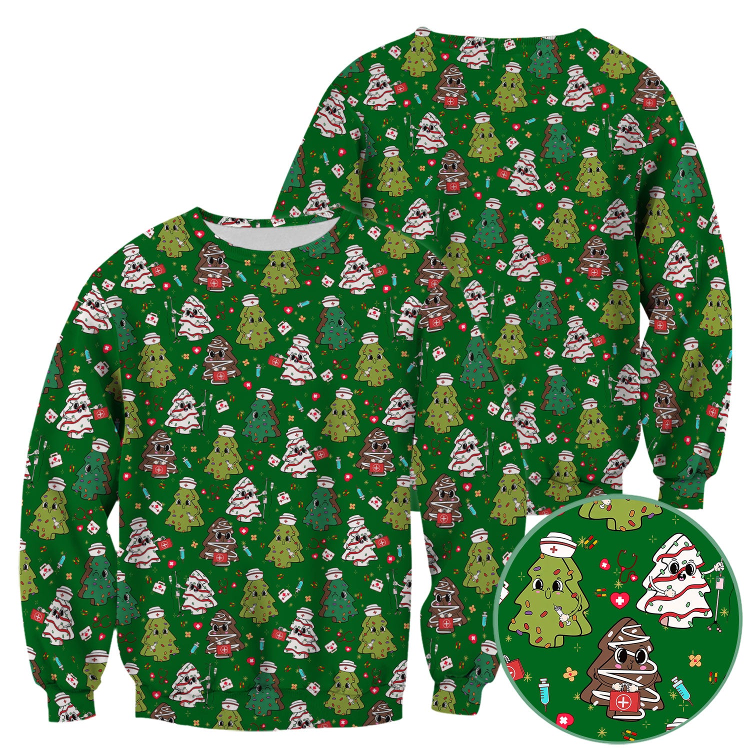 Cute Christmas Tree Nurse Shirt - Holiday Scrub Top for Women - Funny Medical Uniform Xmas Gift RN LPN CNA