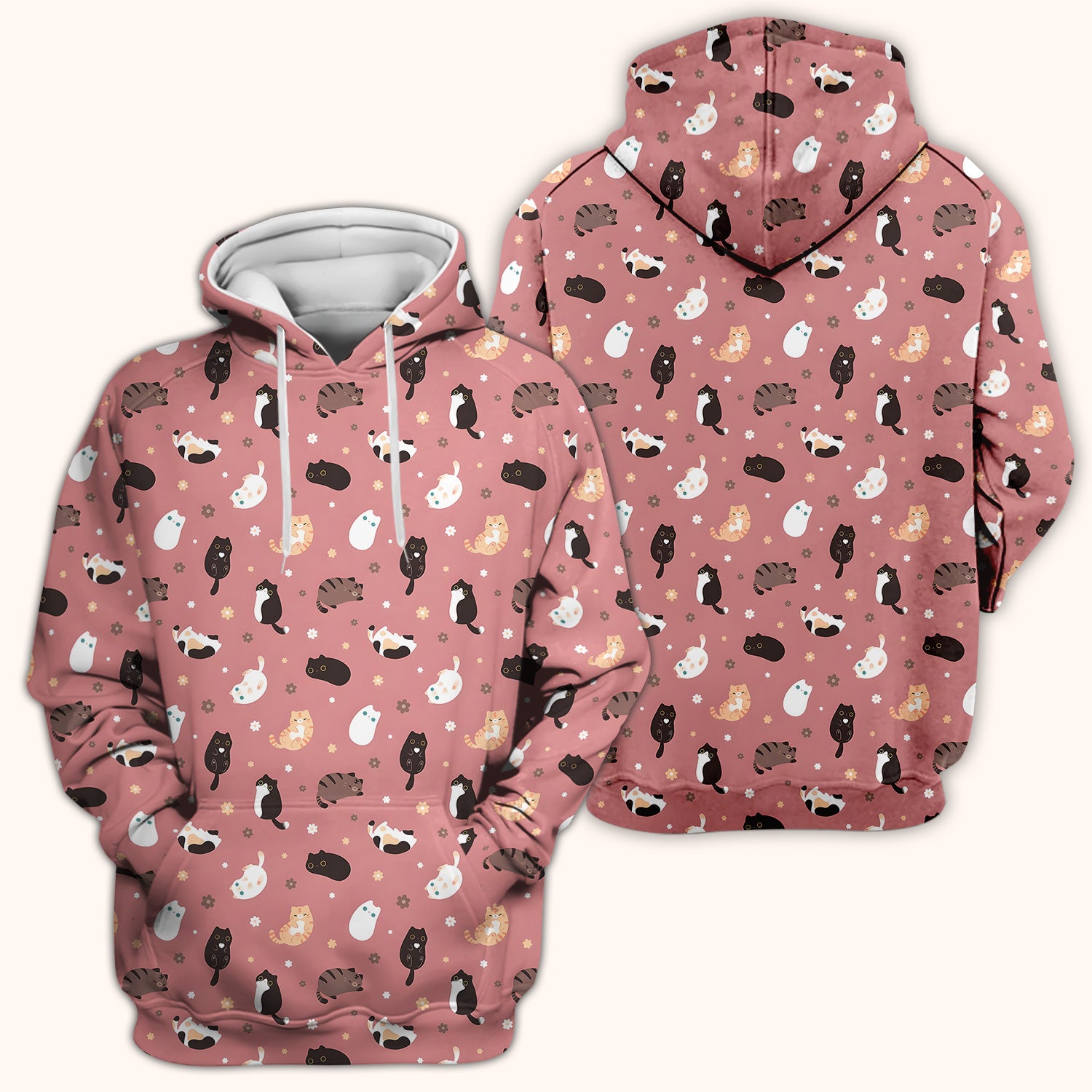 Adorable Kitty Nurse Pattern Scrub Top, Comfortable Scrubs for Nurses
