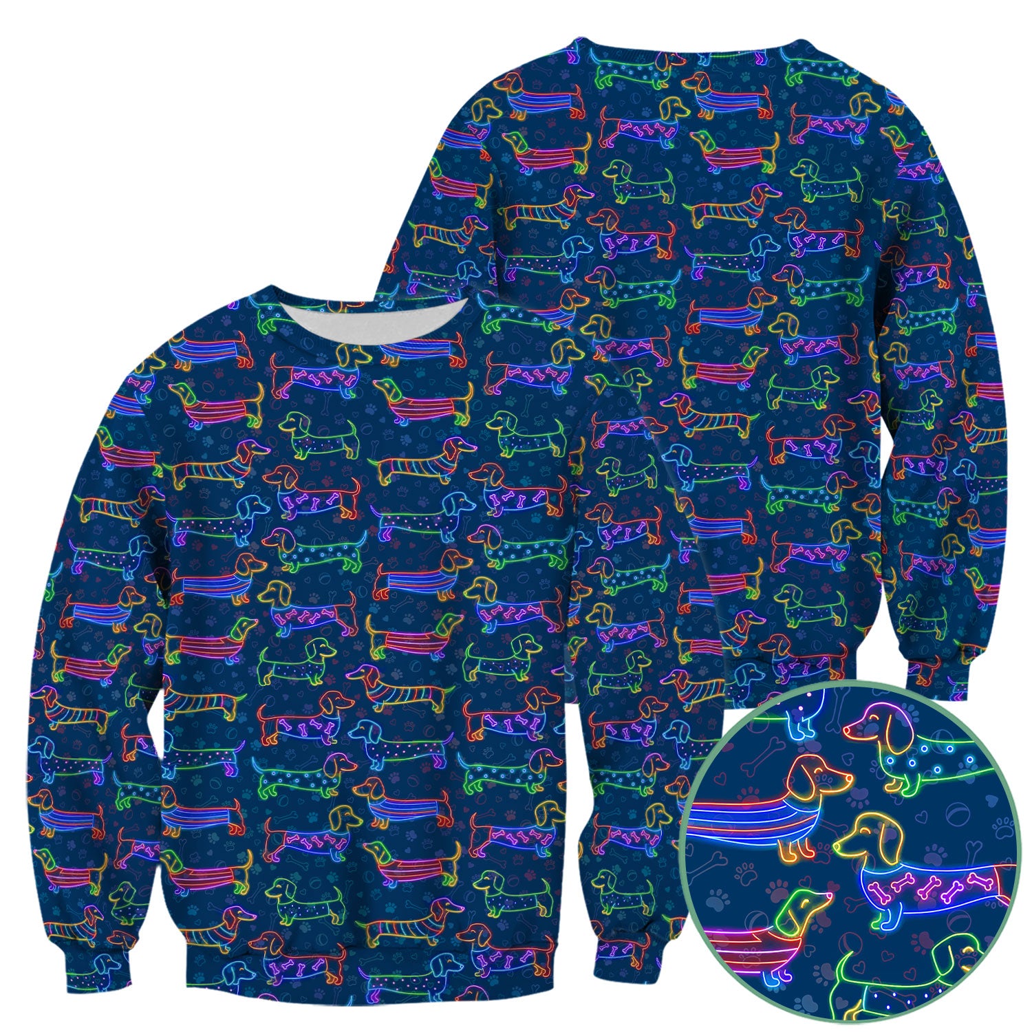 Dachshund Nursing Scrub Top – Cute Neon Sausage Dog Shirt for Women – Funny Colorful Medical Uniform RN LPN CNA Gift
