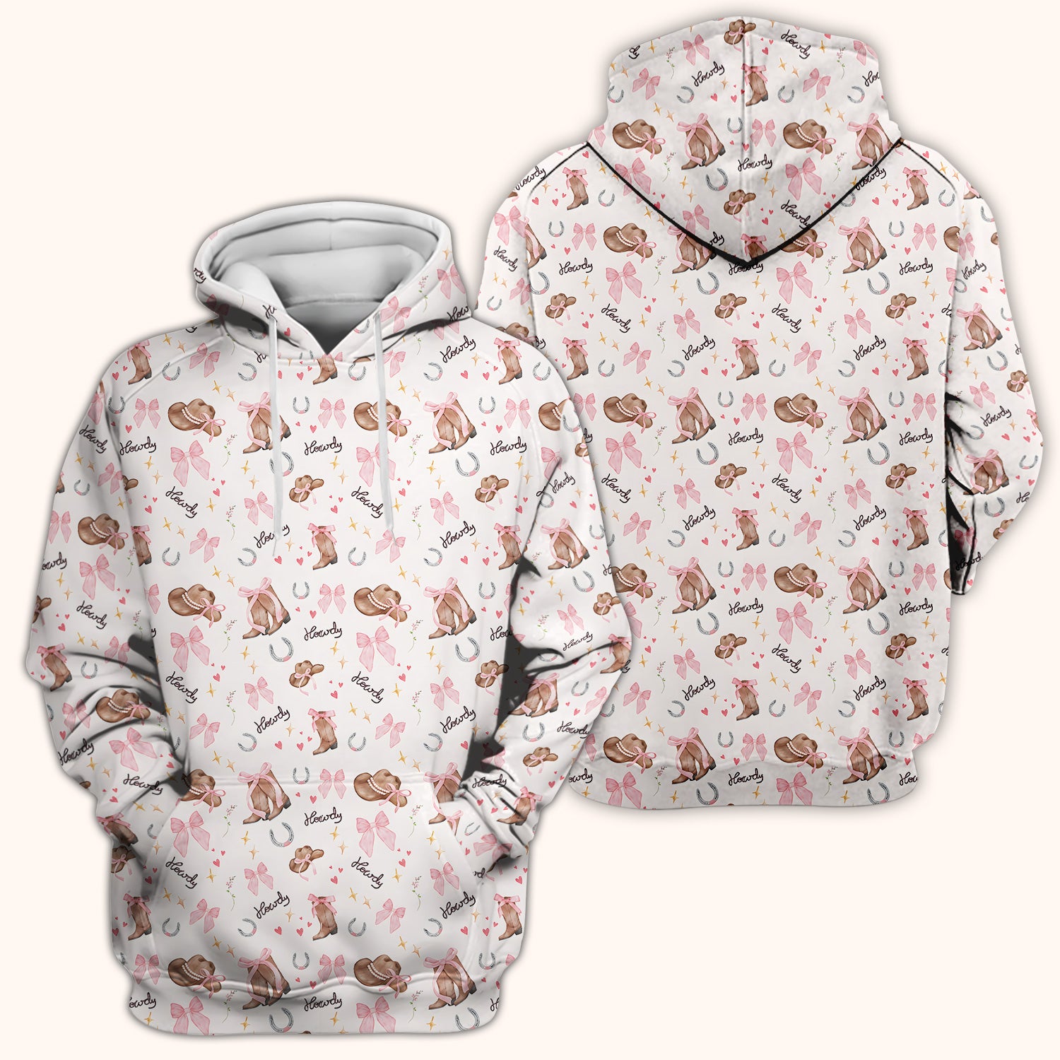 Cute Pink Cowgirl Boots Pattern Scrub Top, Comfortable Scrubs for Nurses