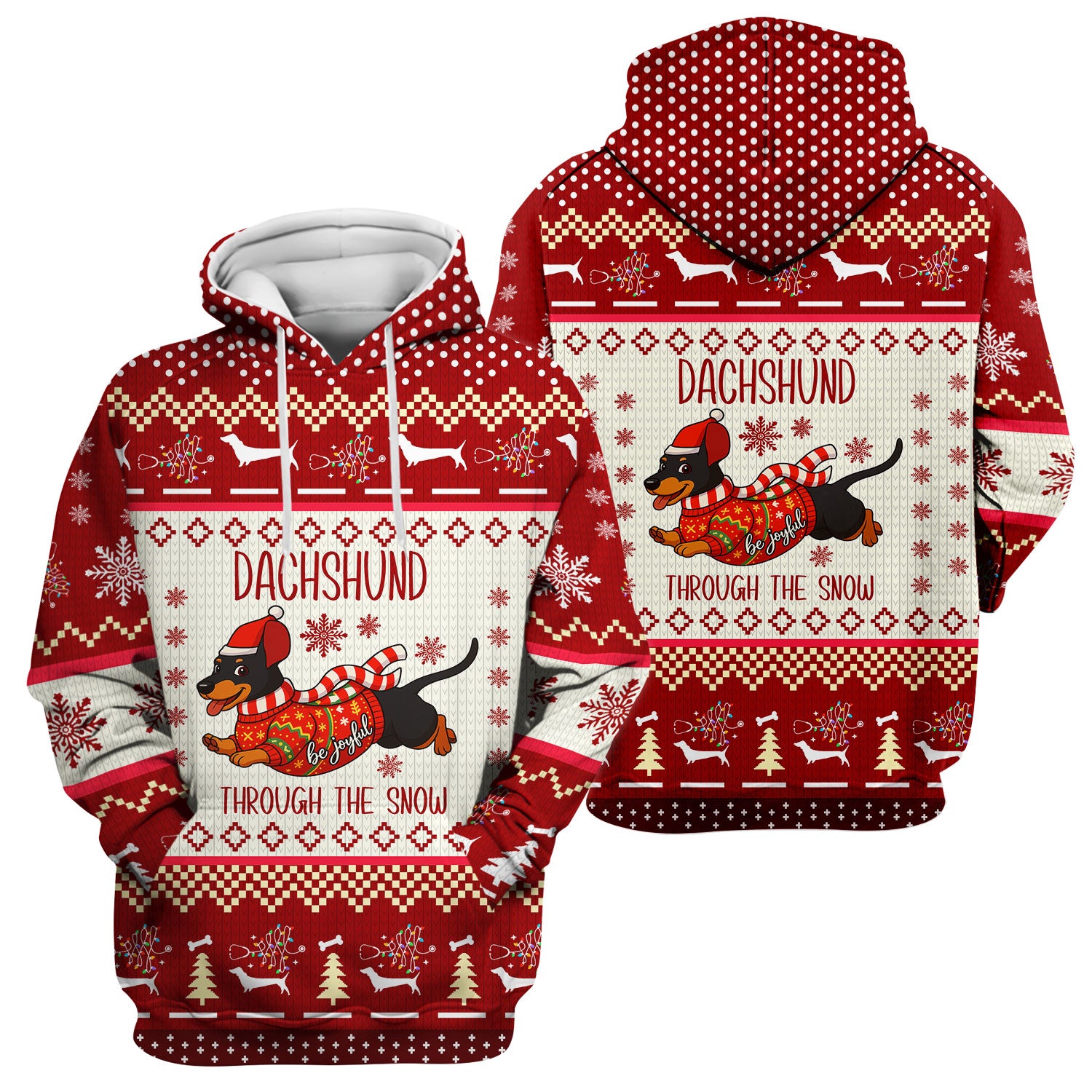Wiener Dog Through The Snow Christmas Scrub Top - Cute Dachshund Nurse Shirt - Funny Holiday Medical Uniform