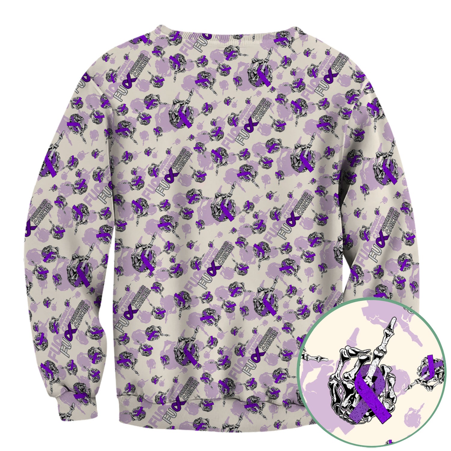 Pancreatic Cancer Awareness Scrub Top - Fuck Cancer Purple Ribbon Nurse Shirt - Strong Gift Idea for Survivors, Fighters & Supporters
