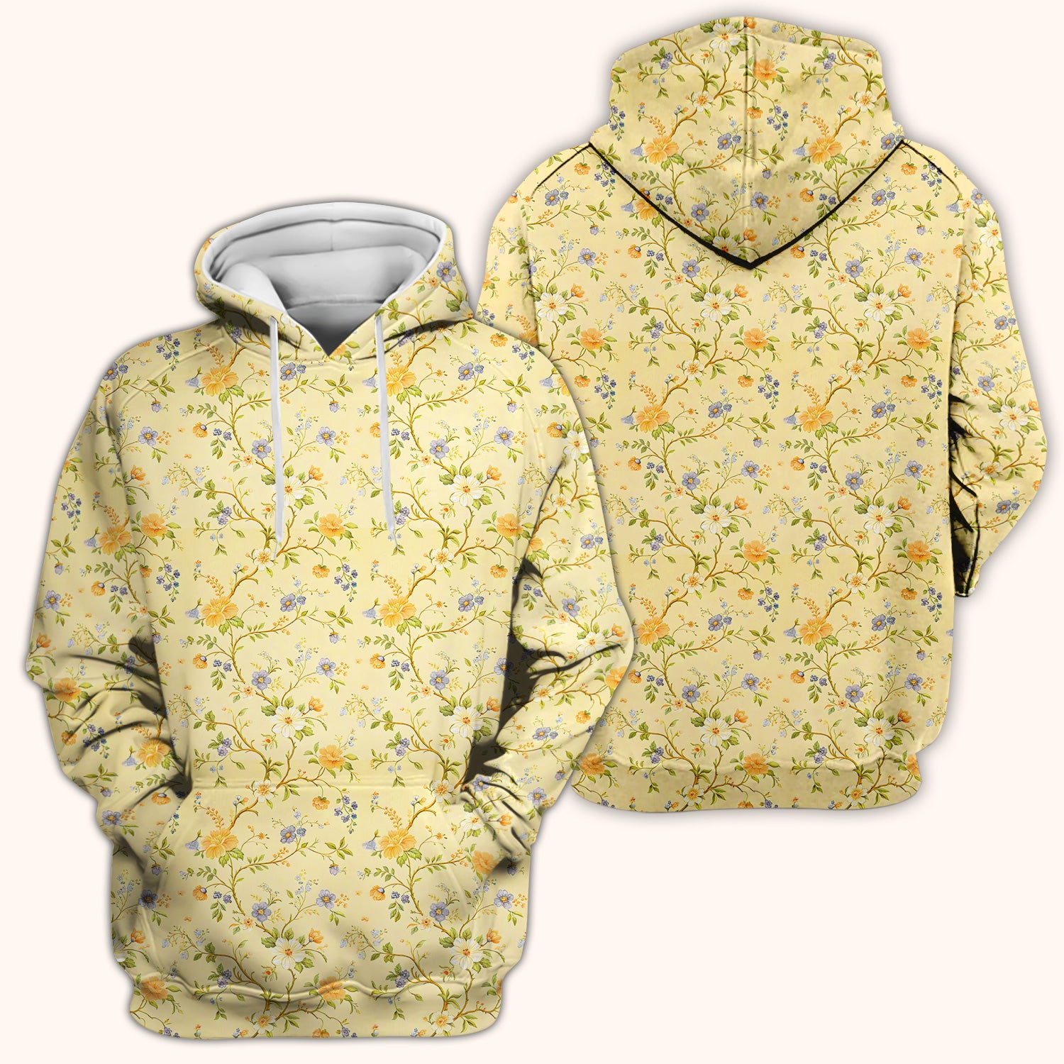 Sunny Wildflower Garden Floral Scrub Top, Comfortable Scrubs for Nurses