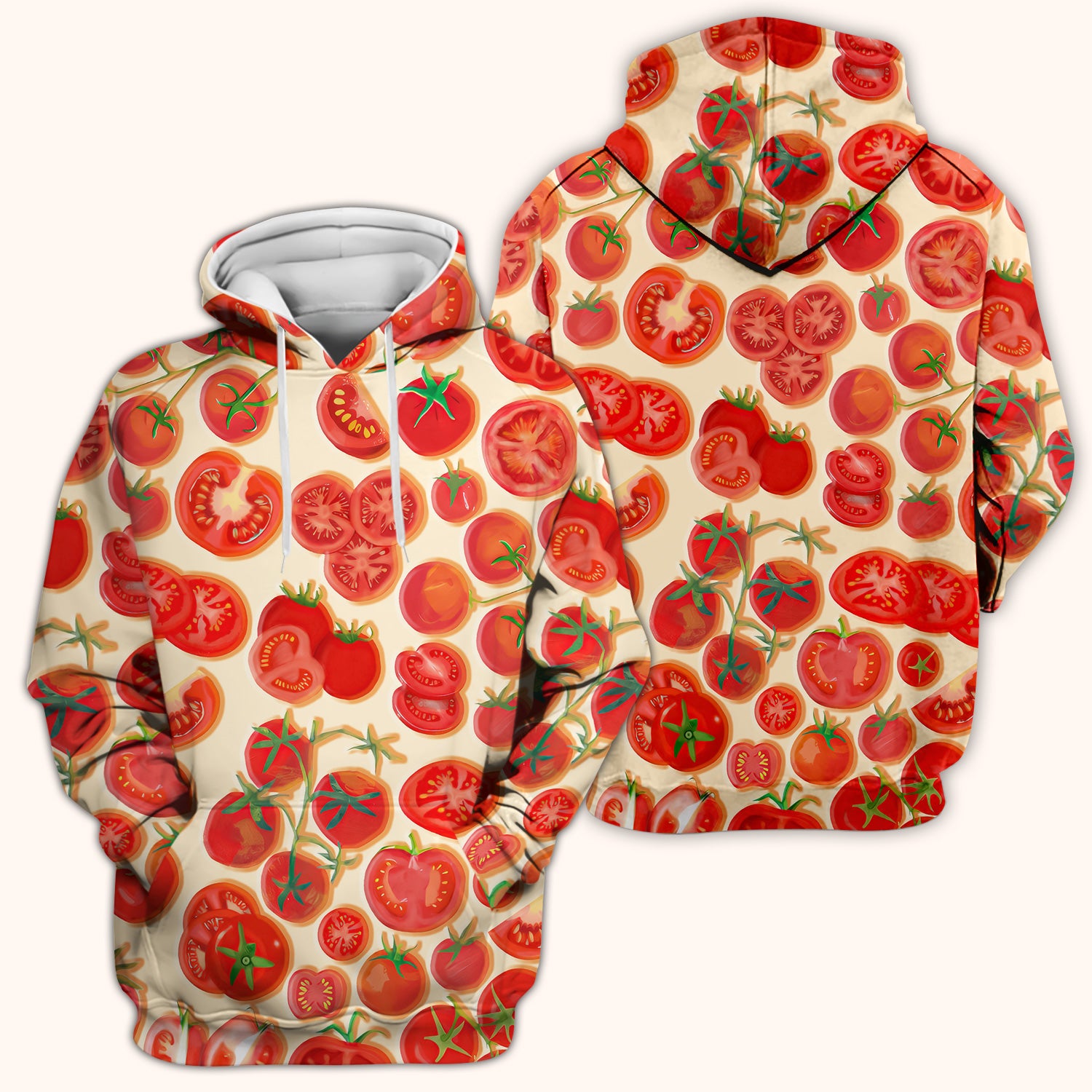Fresh Tomato Slices Cherry Tomato Pattern Scrubs Top, Comfortable Scrubs for Nurses