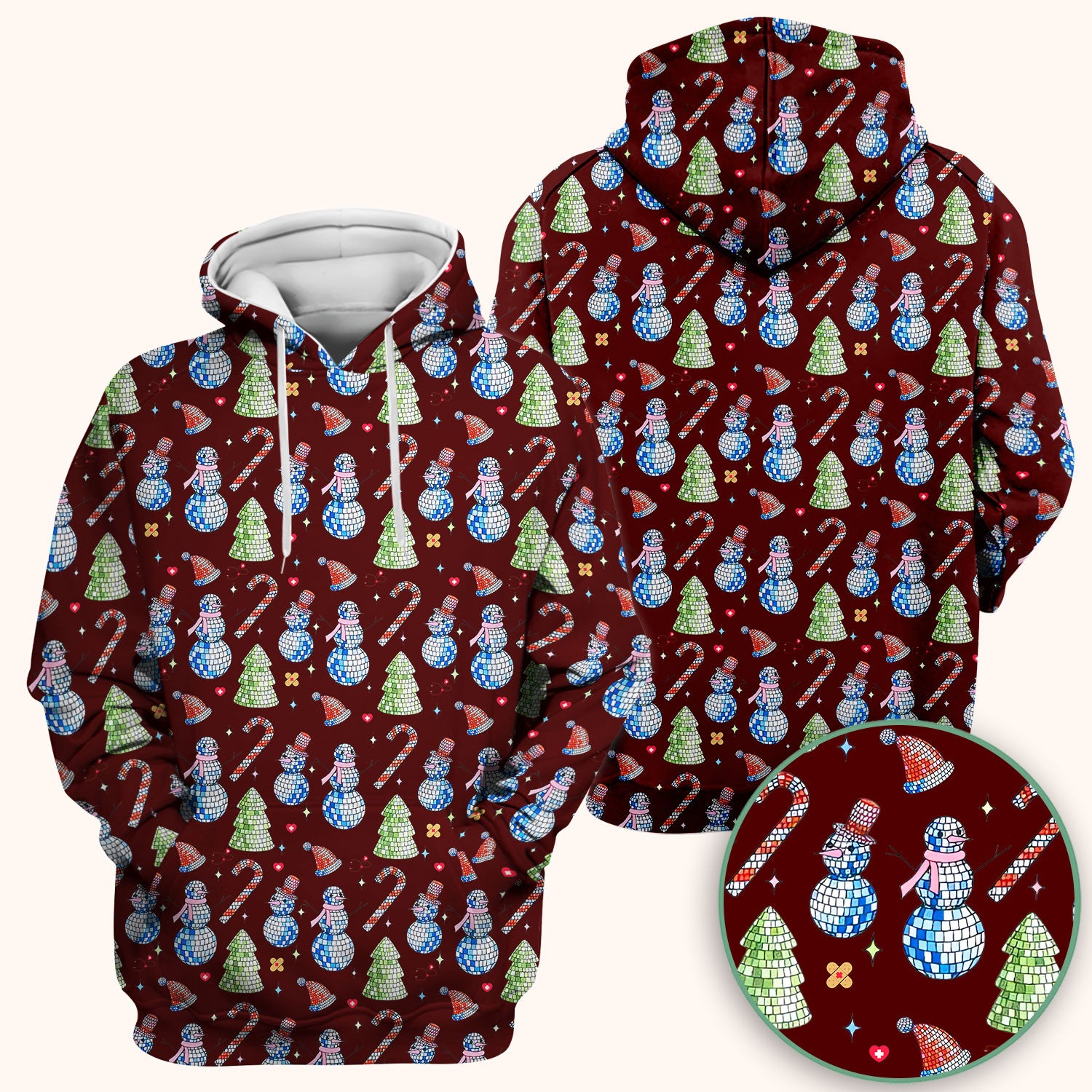 Funny Christmas Snowman Scrub Top for Women - Breathable Fabrics Med Uniform - Comfortable Scrubs for Nurses - Xmas Gift for Her
